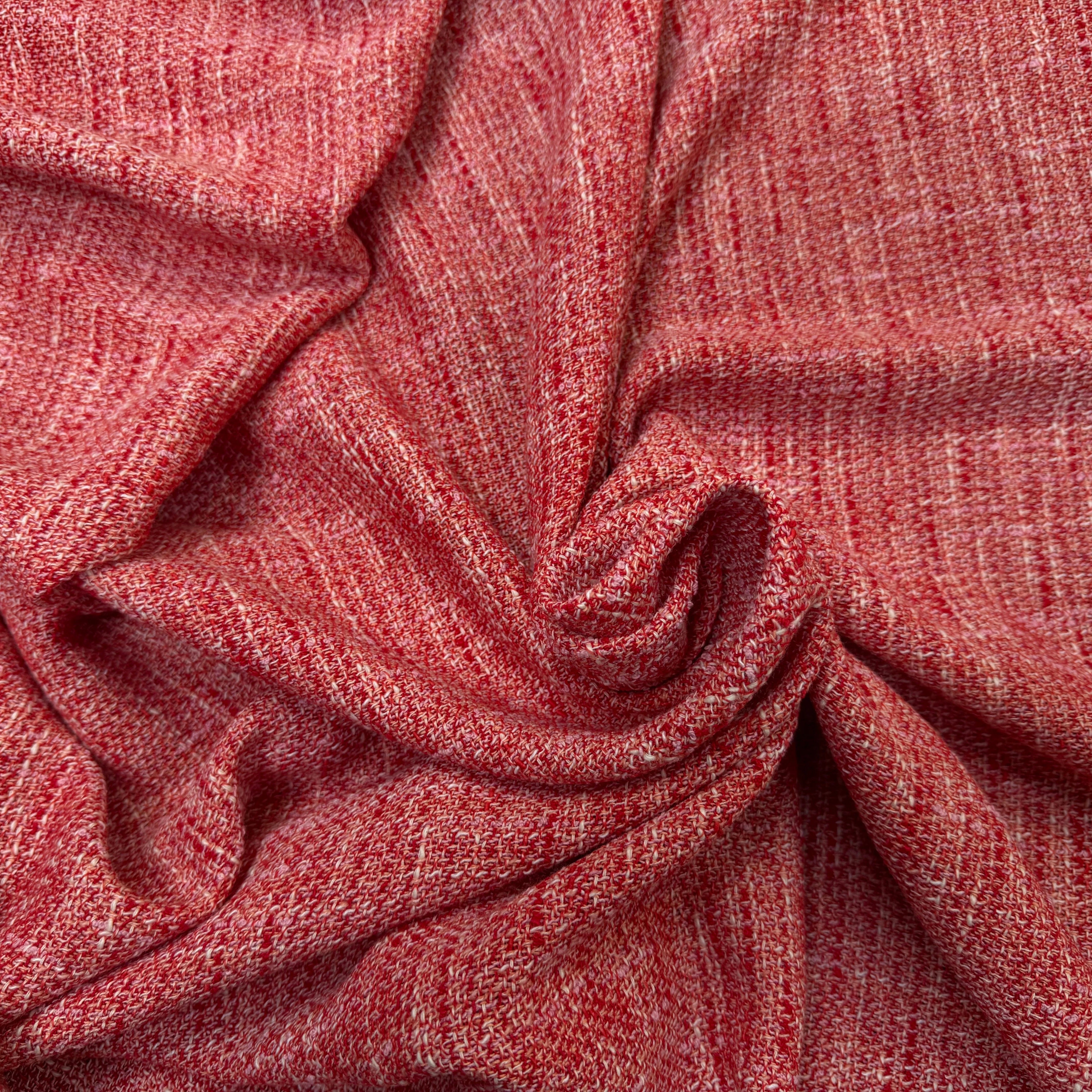 TWEED COTON ROUGE MI SAISON - My Little Coupon