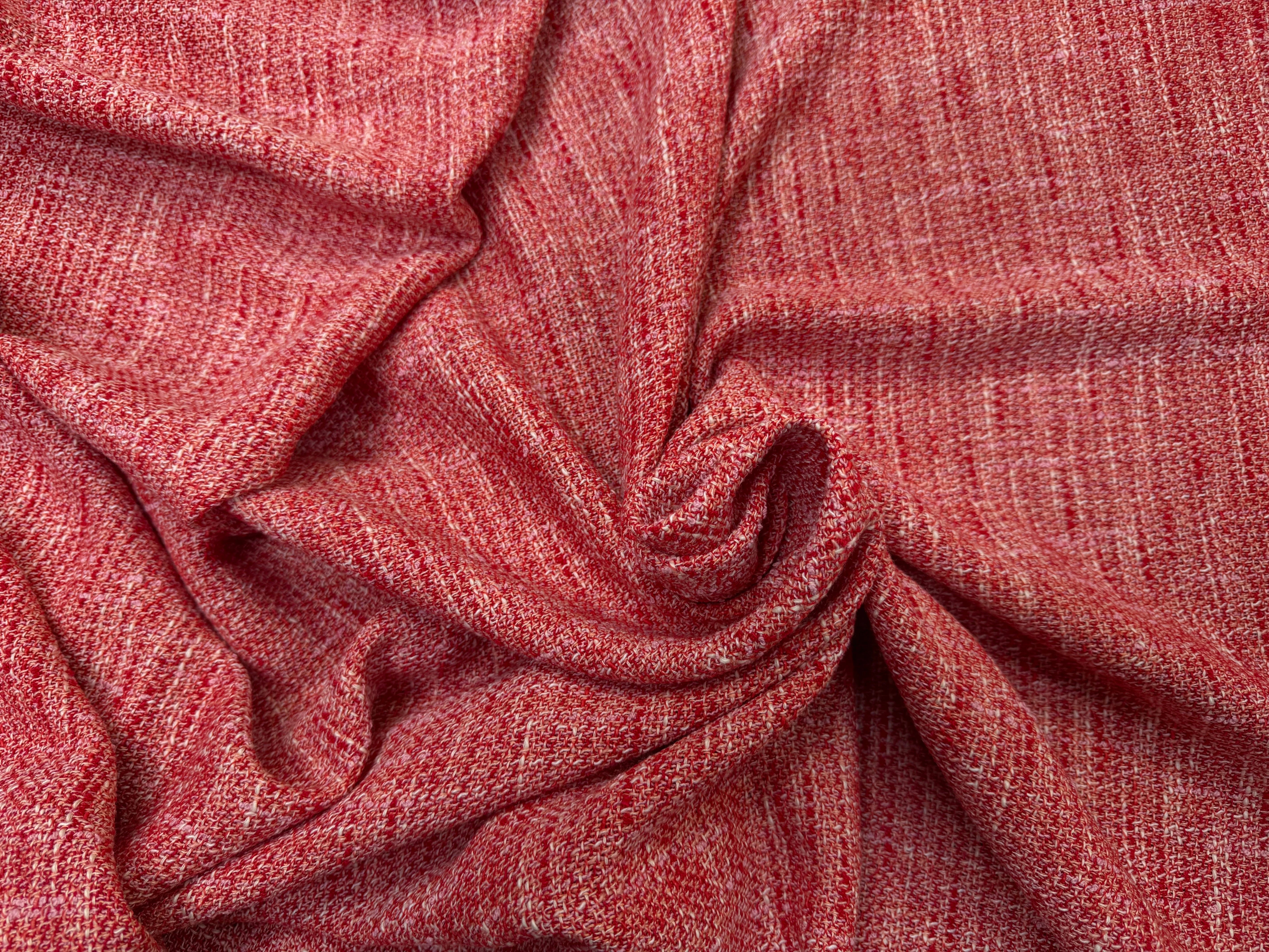 TWEED COTON ROUGE MI SAISON - My Little Coupon