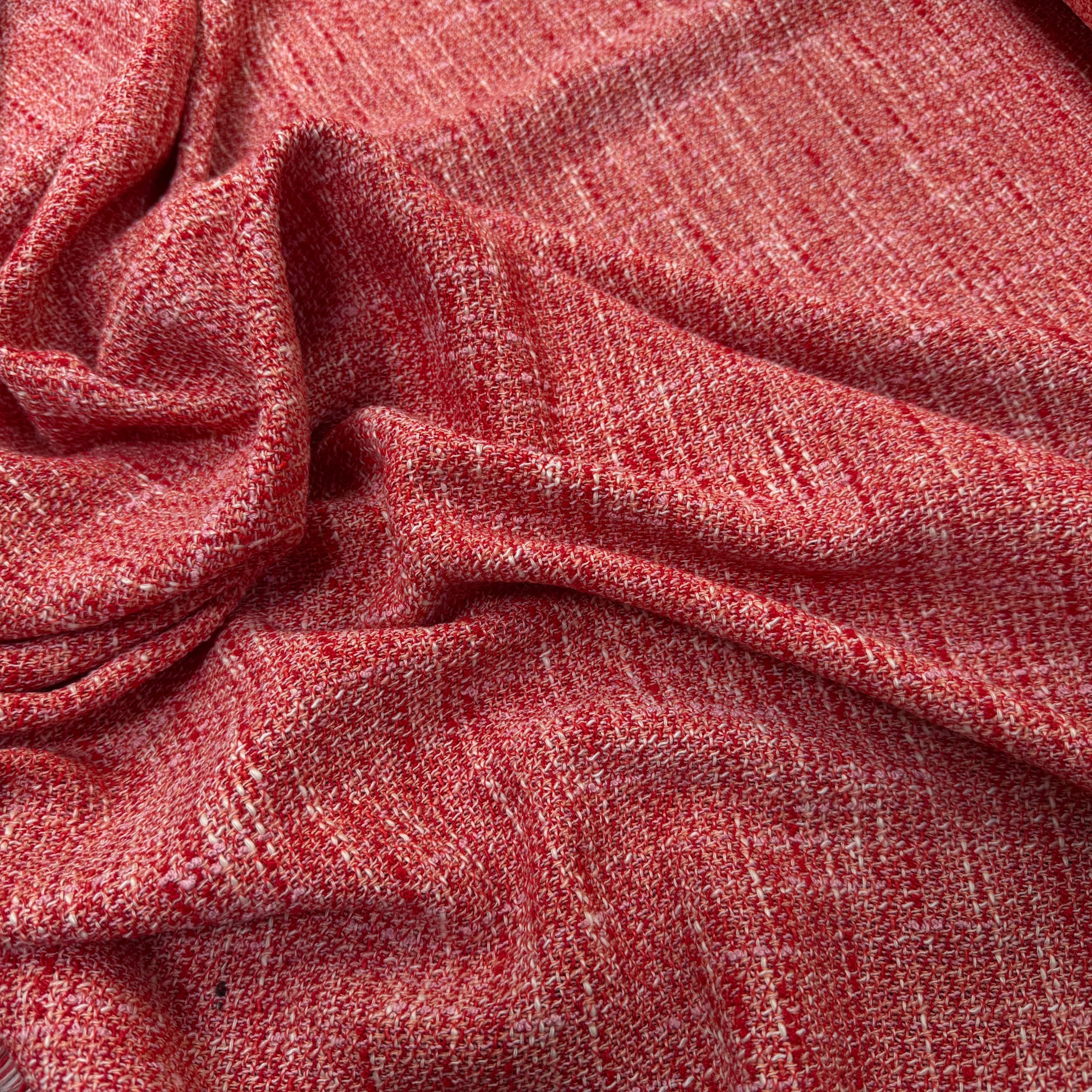 TWEED COTON ROUGE MI SAISON - My Little Coupon