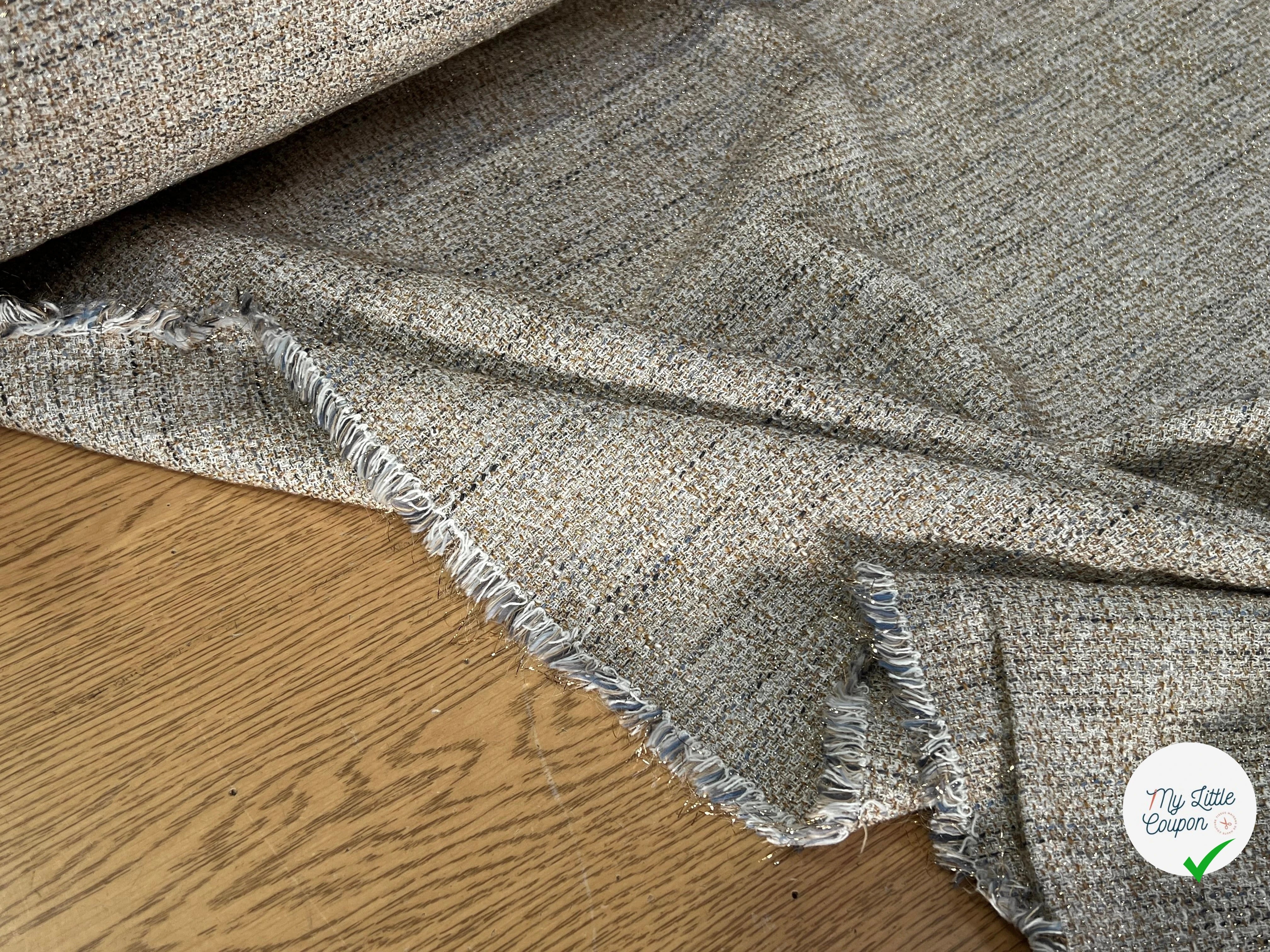 TWEED DE COTON BEIGE 5% MÉTAL 80% CO - My Little Coupon