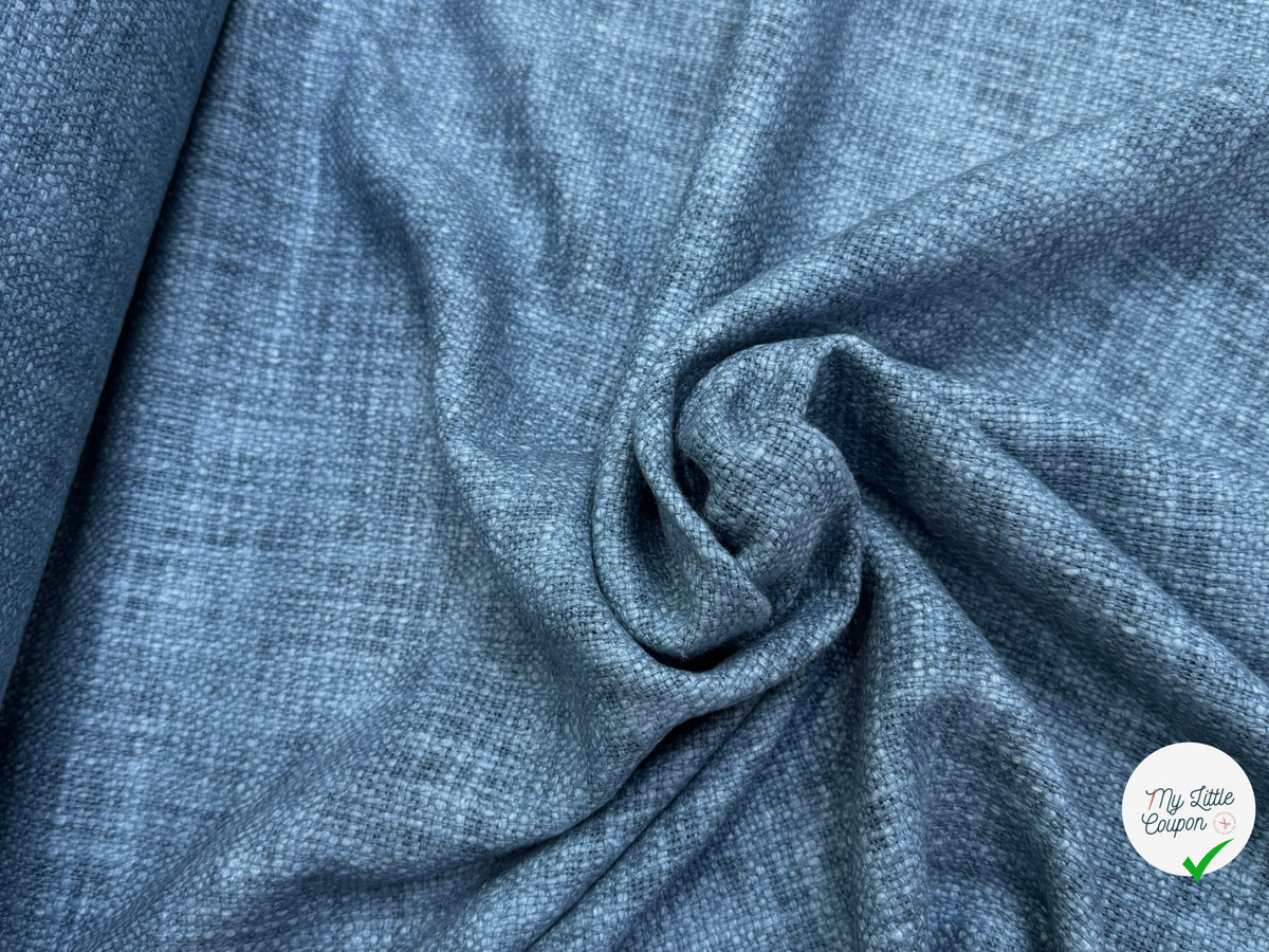TWEED DE COTON CAMPAGNE BLEU MATIÈRE NATURELLE 100% COTON - My Little Coupon