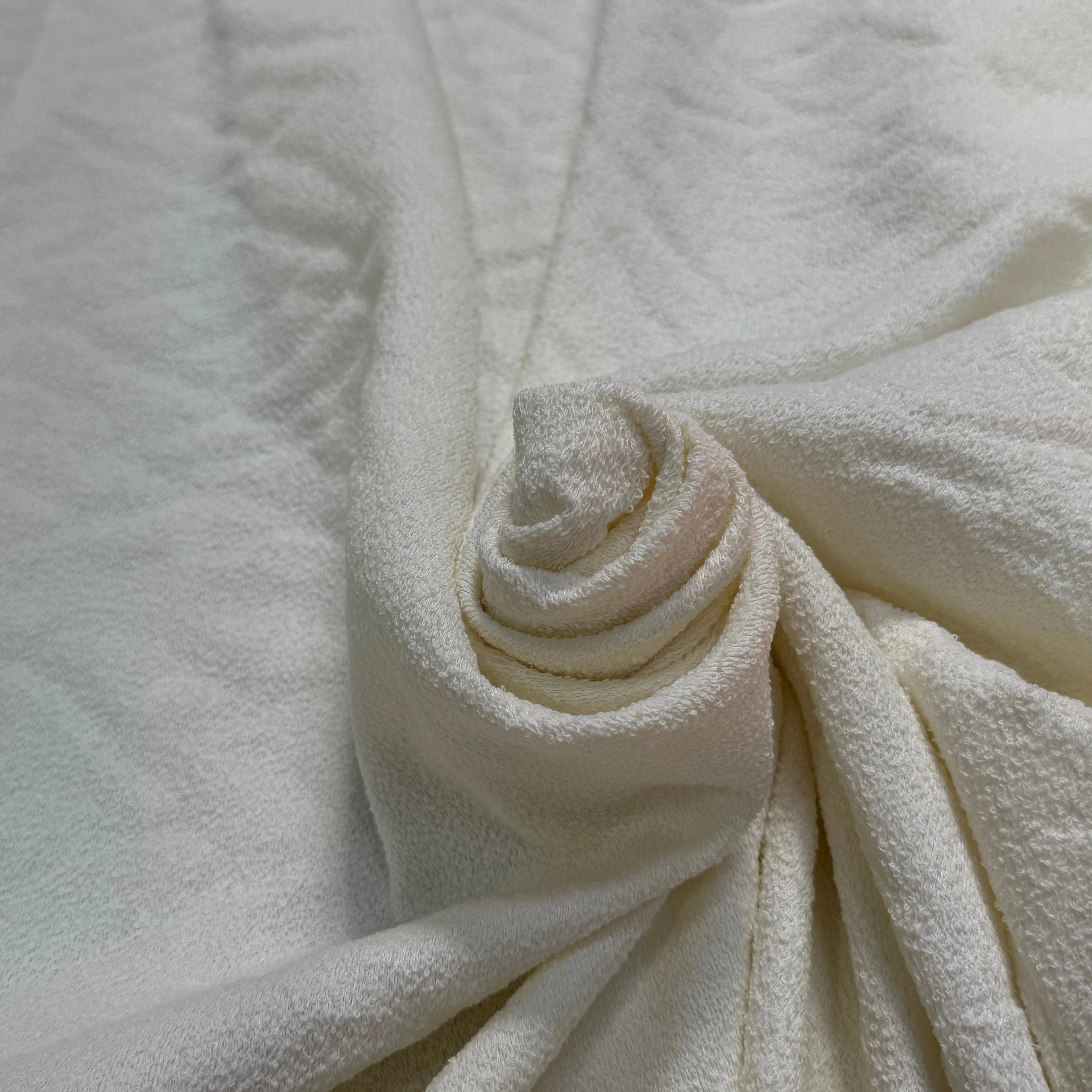 TWEED DE COTON MI-SAISON ASPECT ÉPONGE BLANC - My Little Coupon