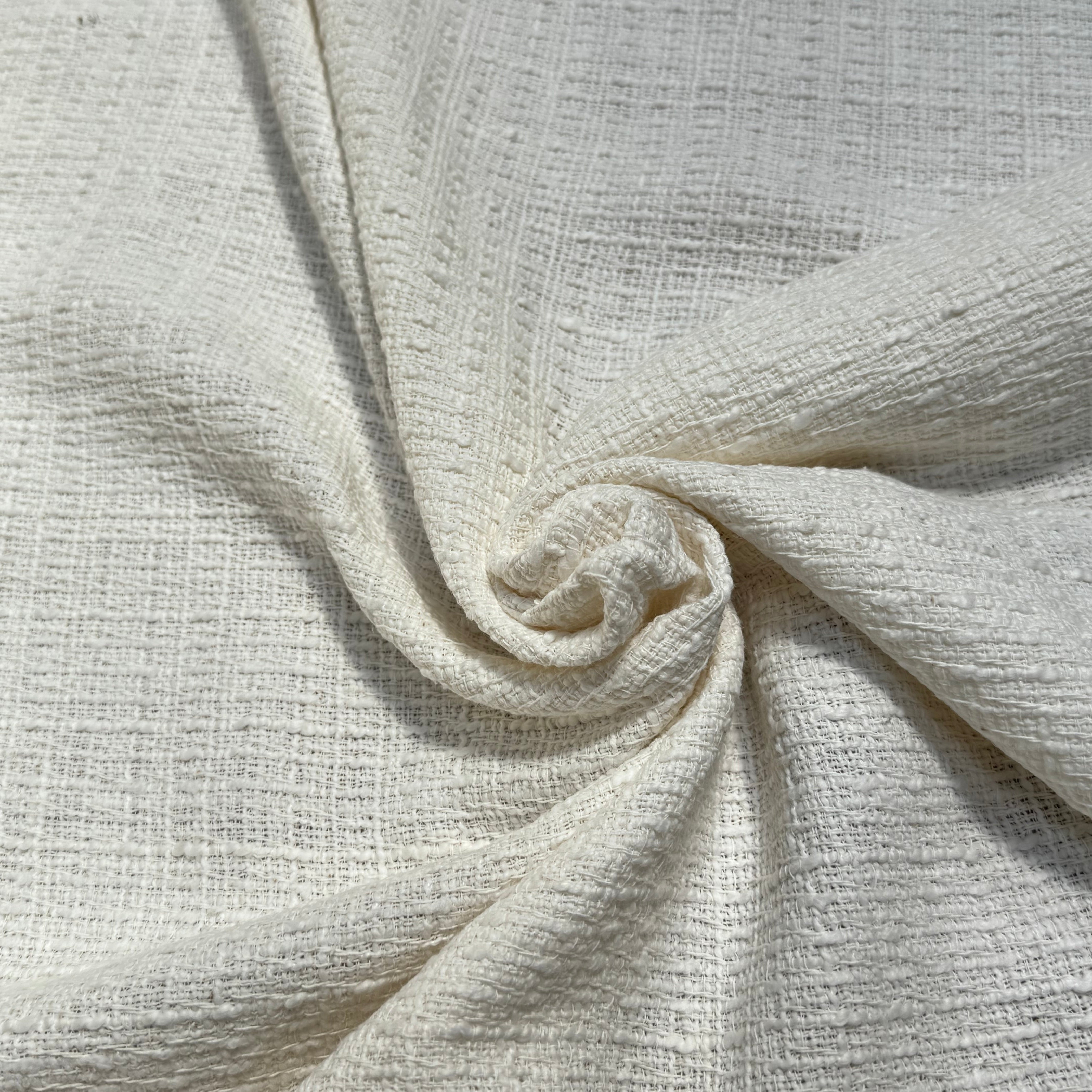 TWEED DE COTON PRESTIGIEUX BLANC 100% COTON - My Little Coupon