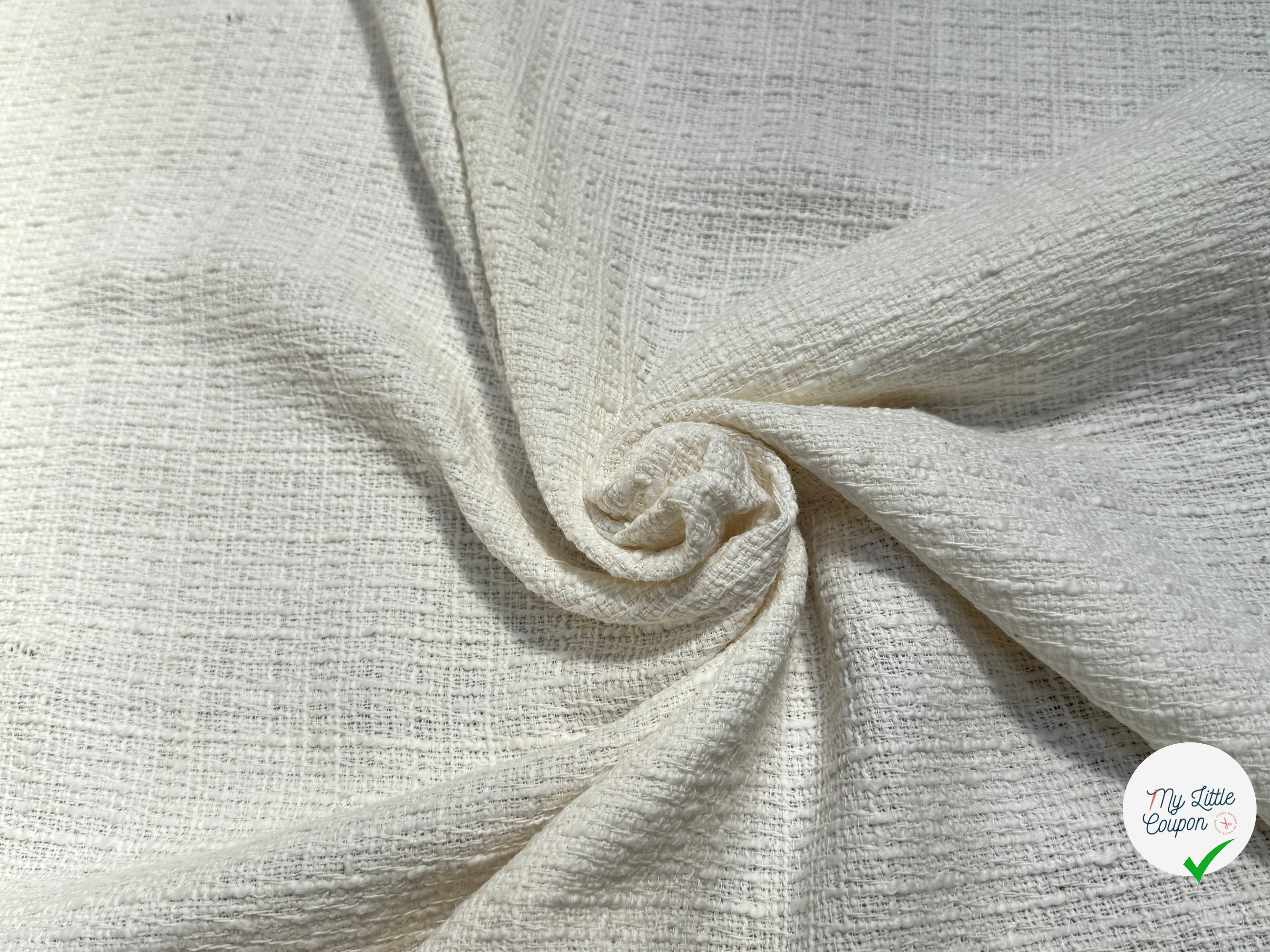 TWEED DE COTON PRESTIGIEUX BLANC 100% COTON - My Little Coupon