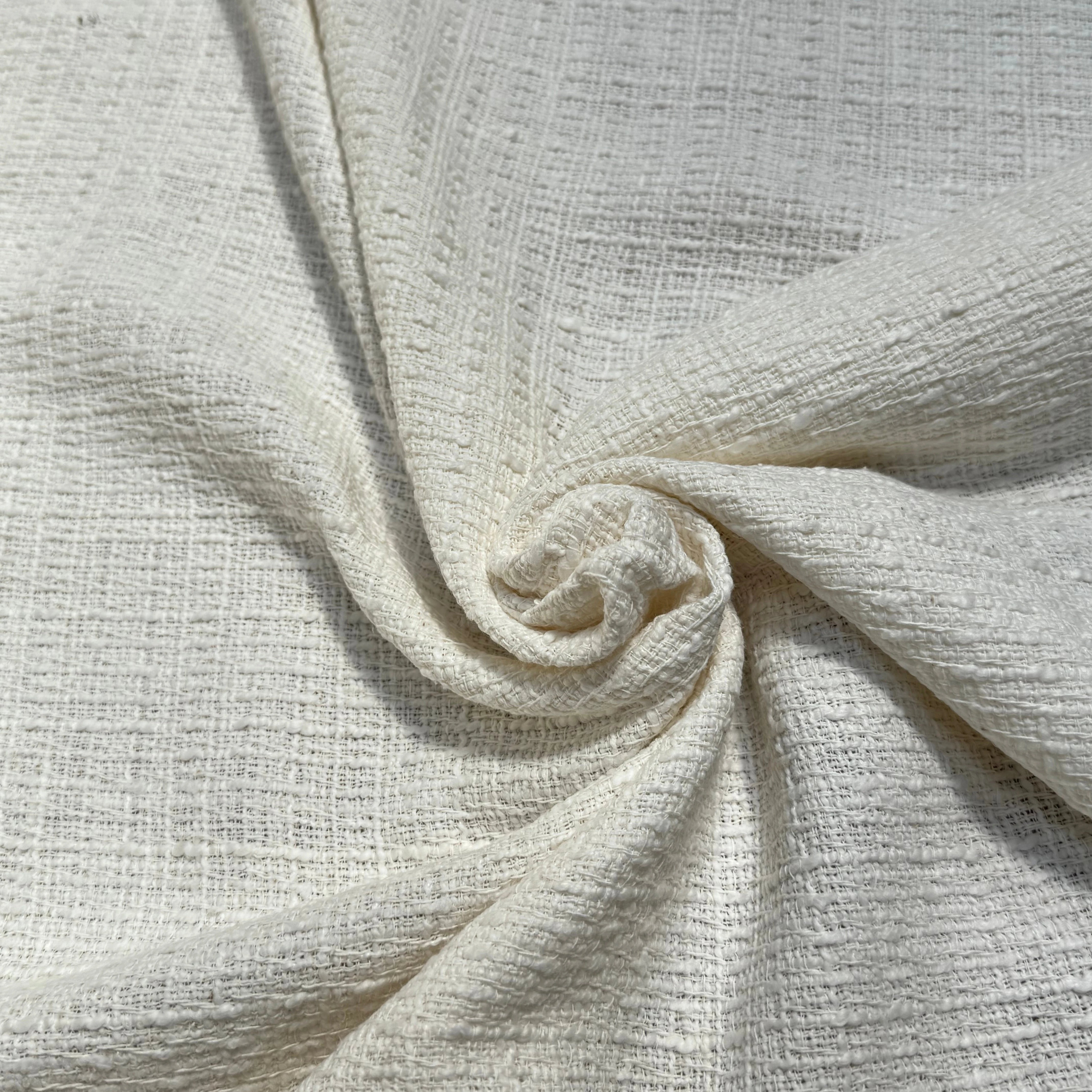 TWEED DE COTON PRESTIGIEUX BLANC 100% COTON - My Little Coupon
