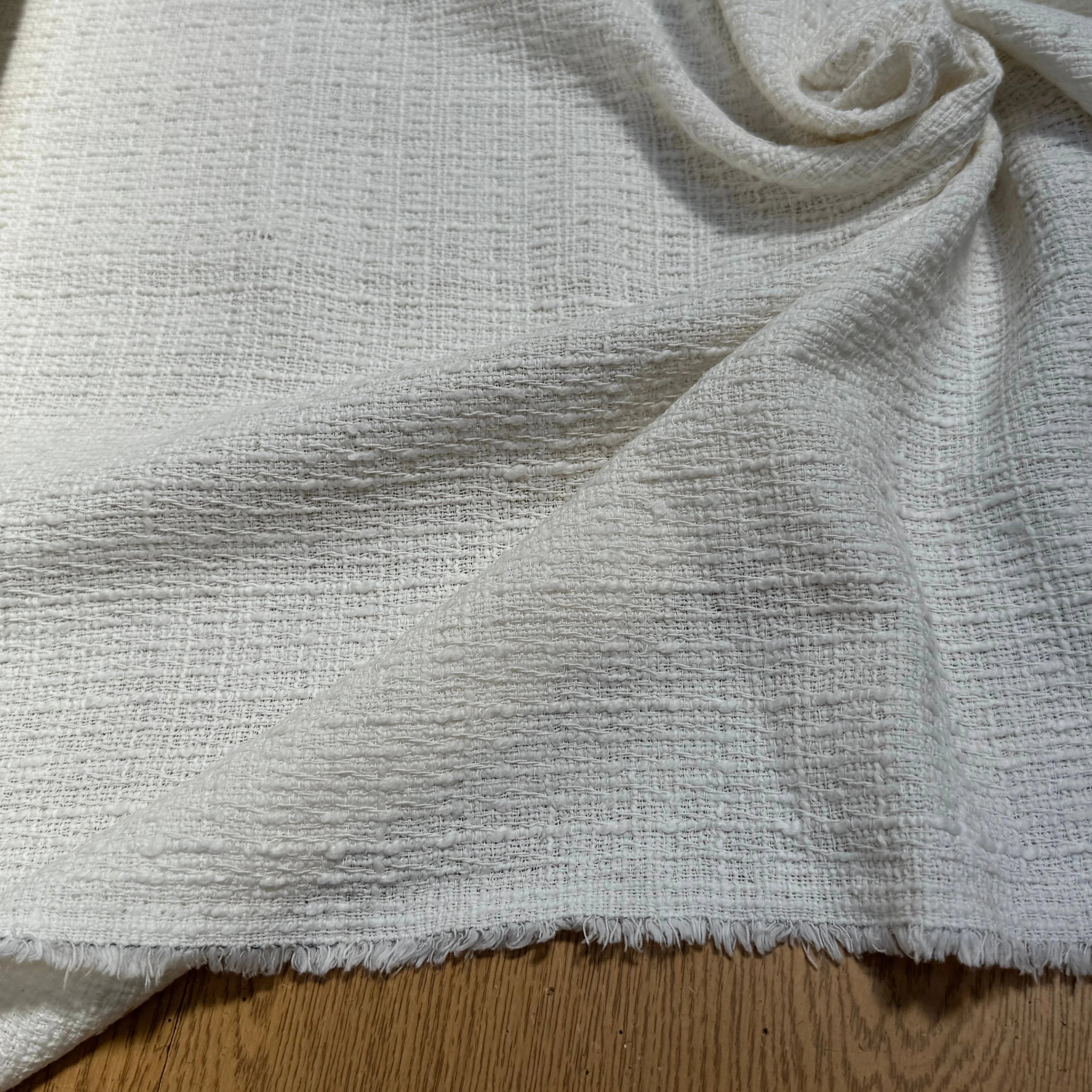 TWEED DE COTON PRESTIGIEUX BLANC 100% COTON - My Little Coupon