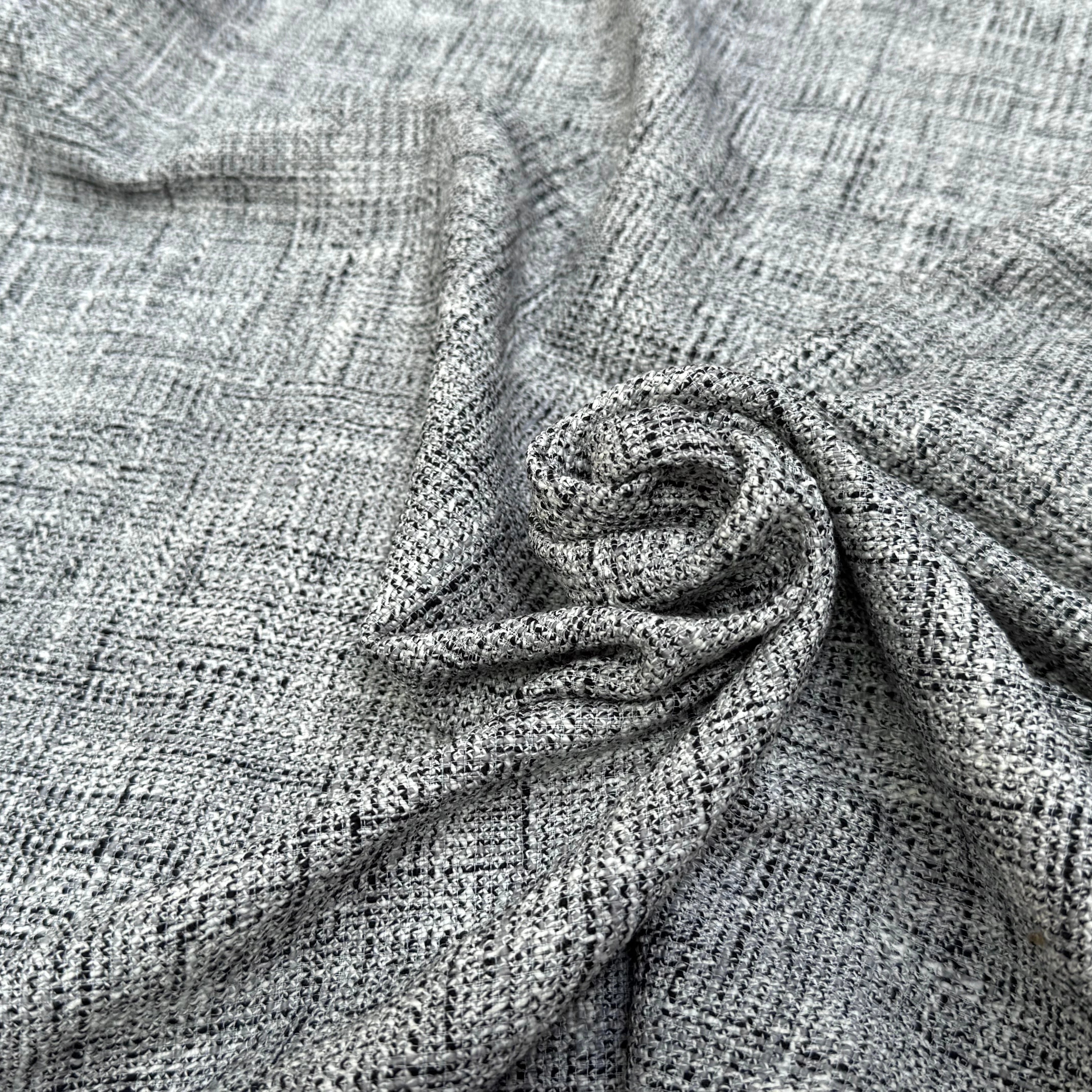 TWEED DE COTON PRINTEMPS GRIS CHINÉ - My Little Coupon