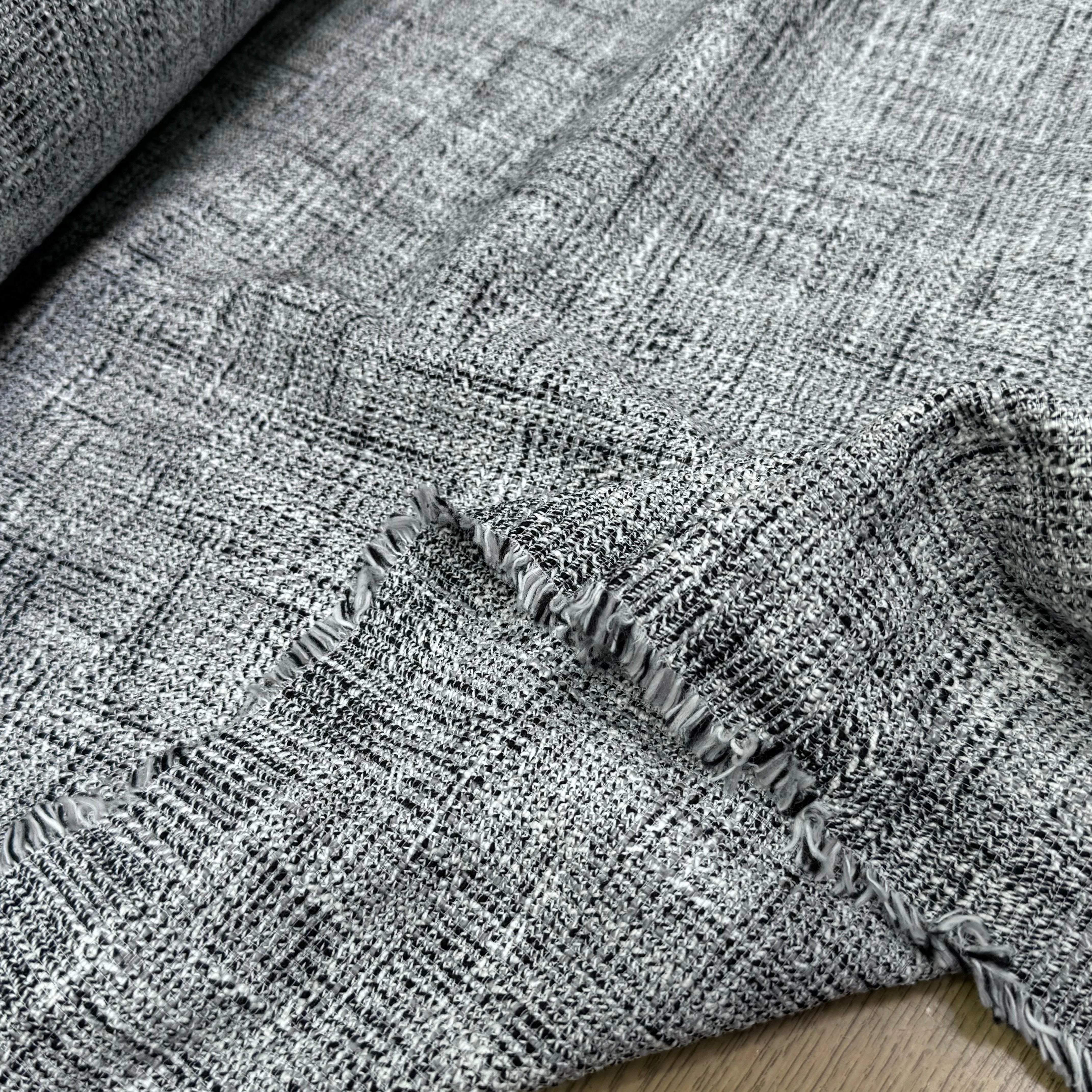 TWEED DE COTON PRINTEMPS GRIS CHINÉ - My Little Coupon