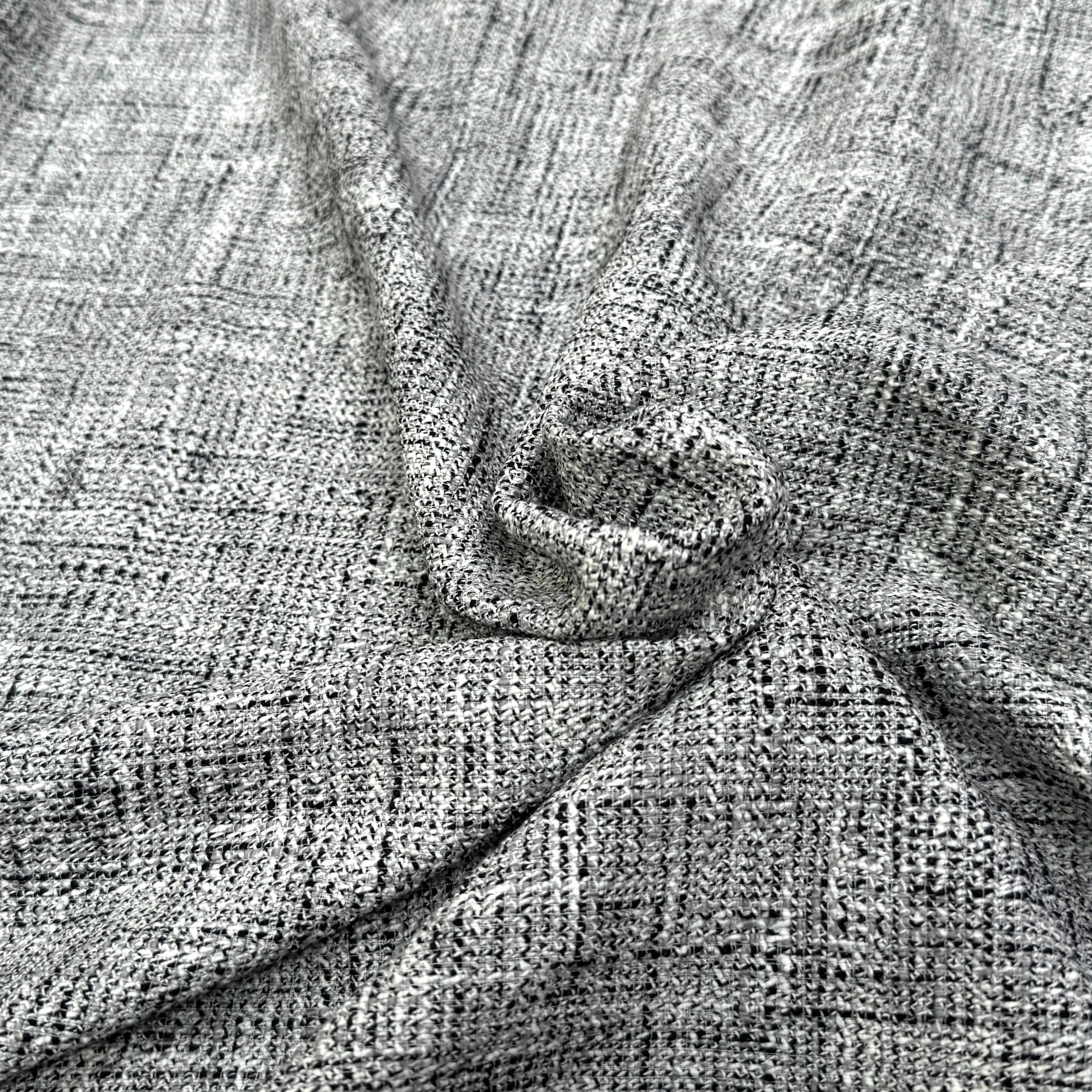 TWEED DE COTON PRINTEMPS GRIS CHINÉ - My Little Coupon