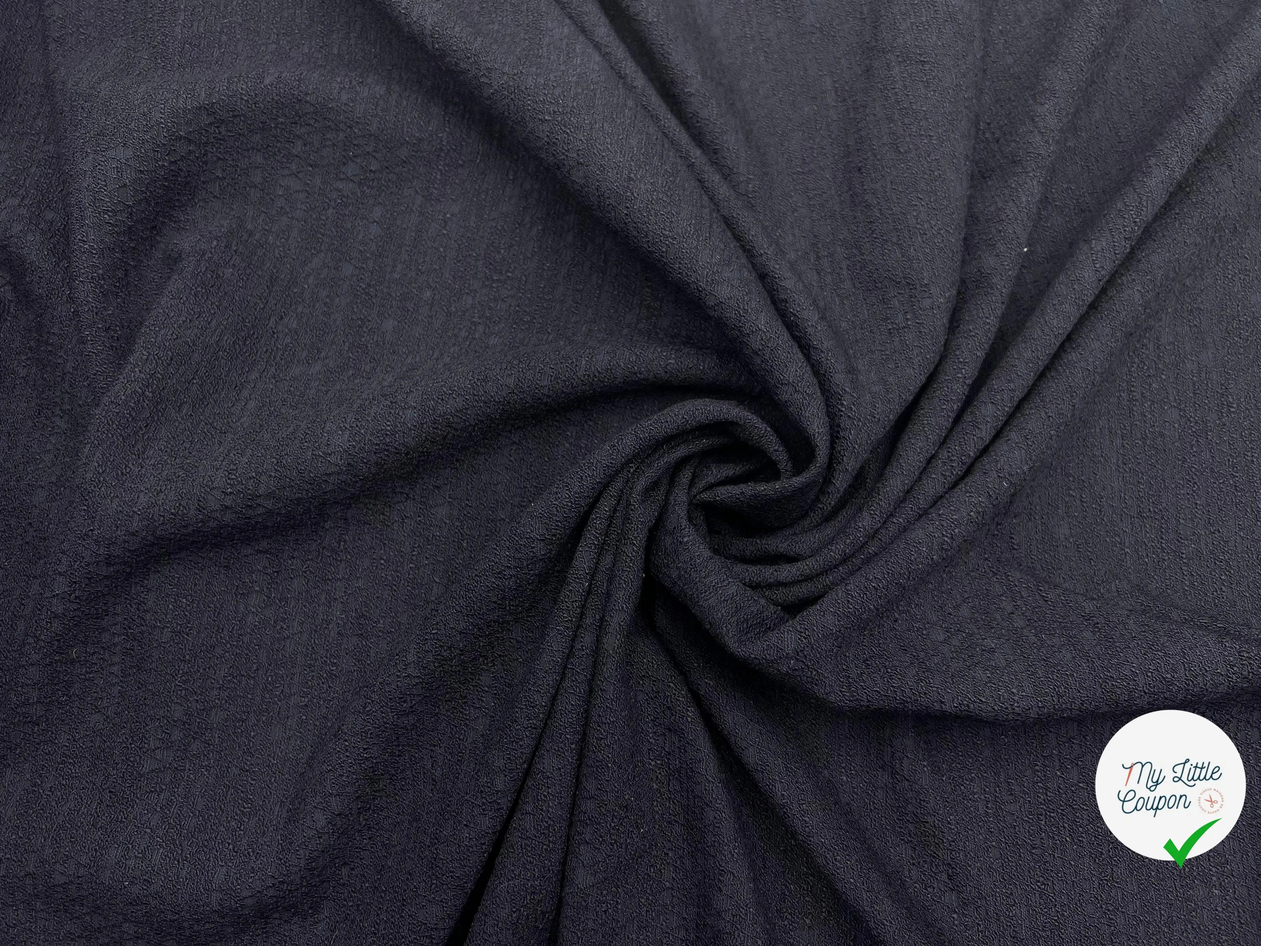 TWEED DE COTON STRETCH NAVY BLUE - My Little Coupon - tissu - coudre