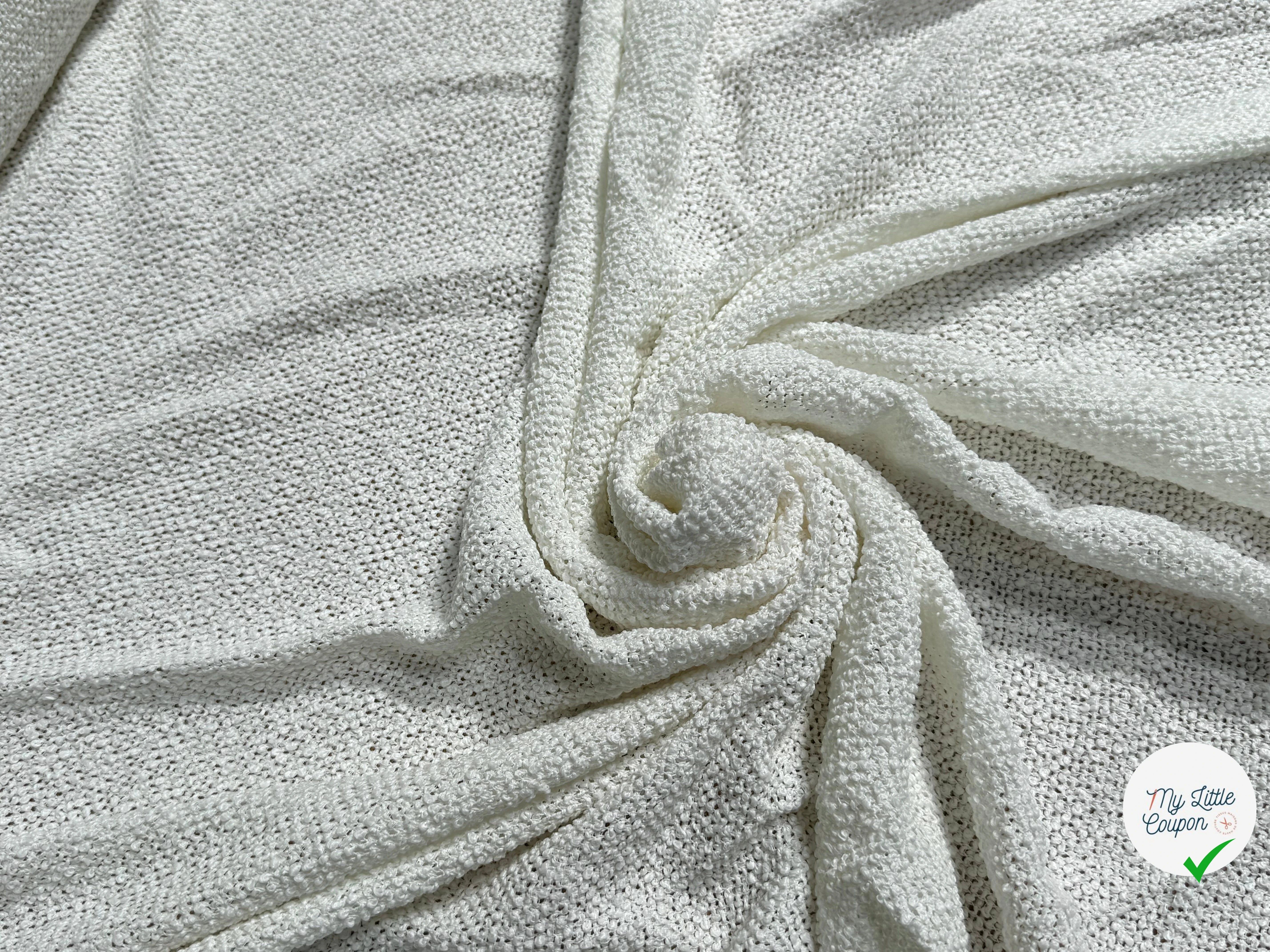 TWEED DE COTON TISSAGE PRESTIGIEUX BLANC 100% COTON - My Little Coupon