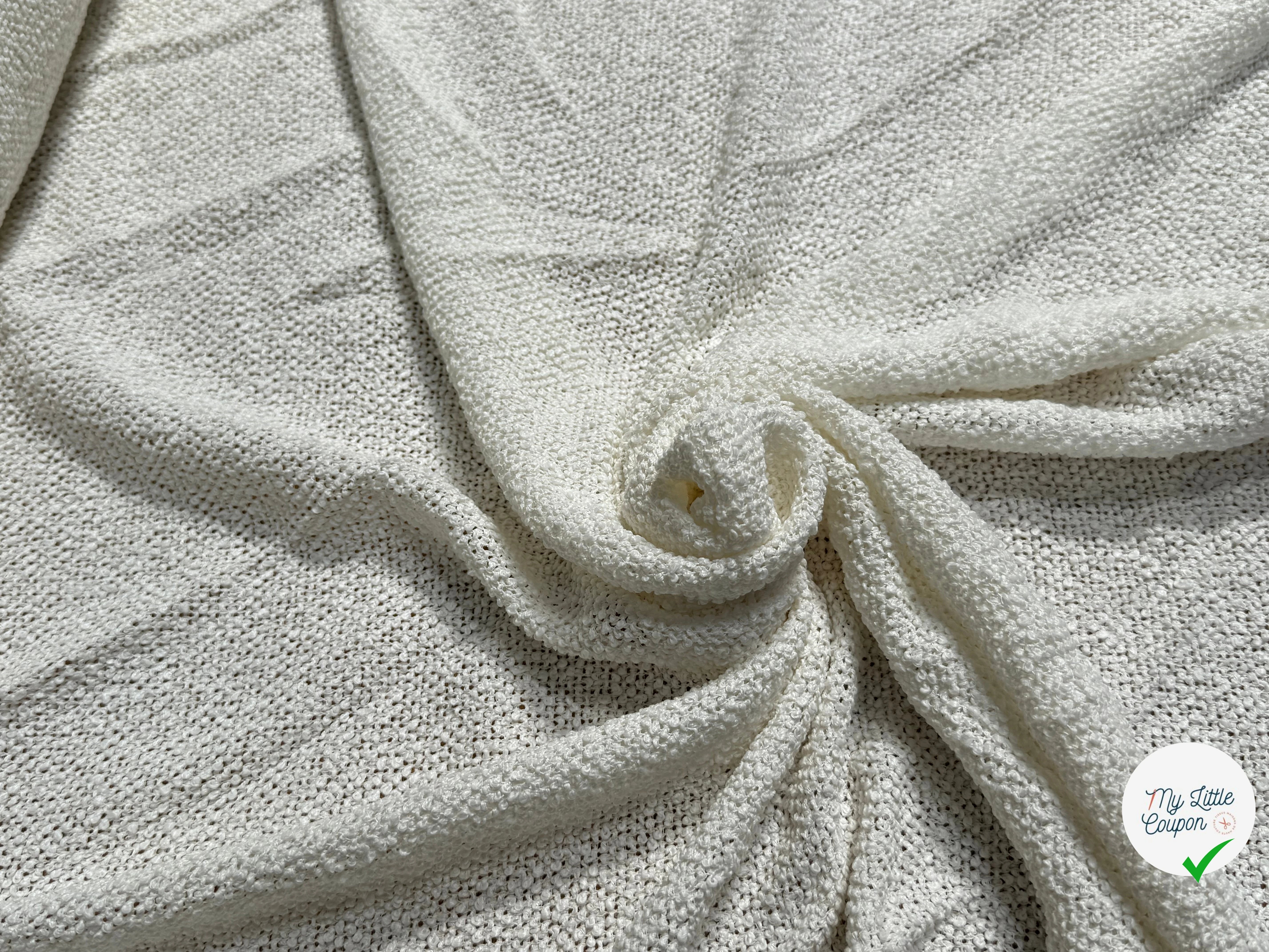 TWEED DE COTON TISSAGE PRESTIGIEUX BLANC 100% COTON - My Little Coupon