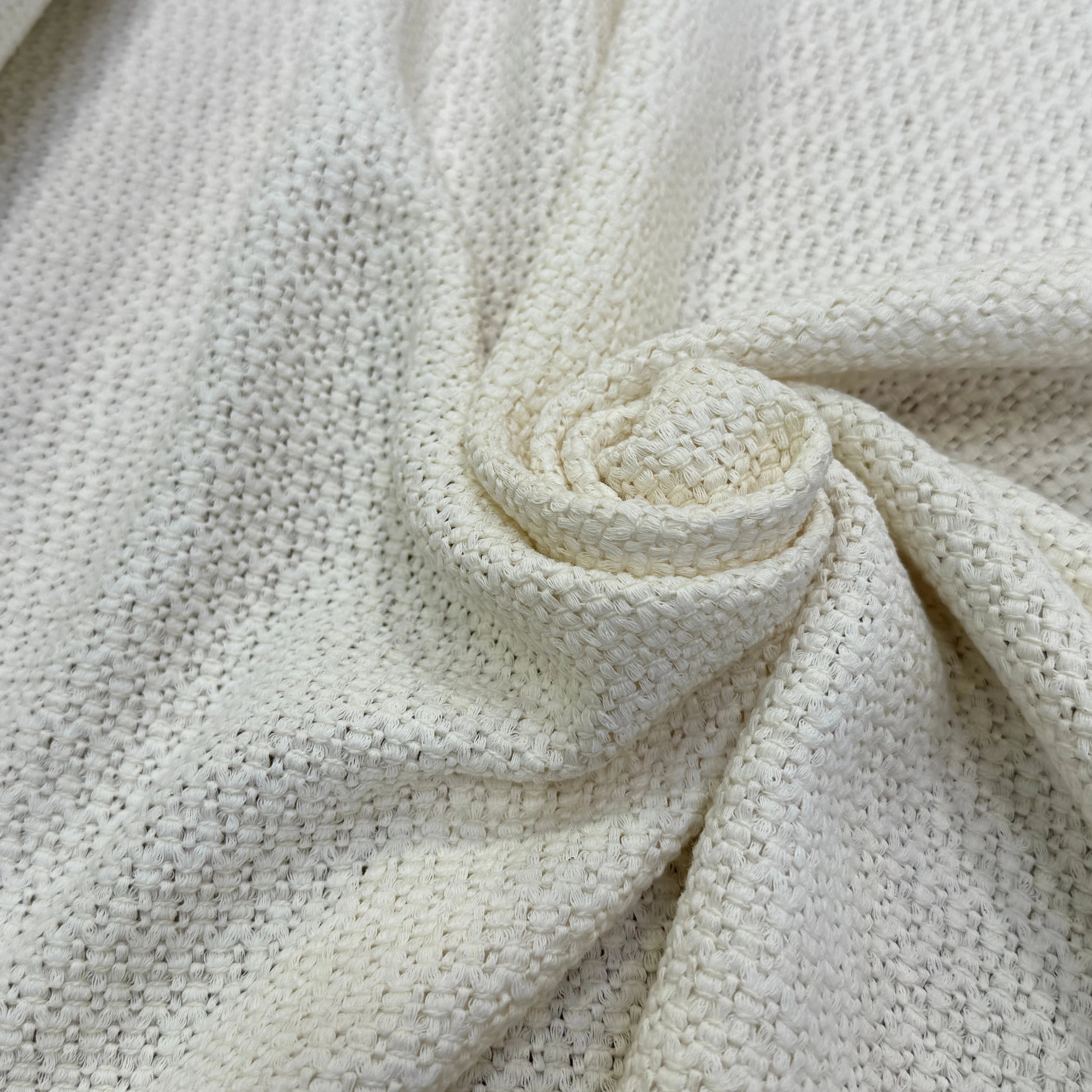 TWEED DE COTON TISSÉ PRESTIGE ULTRA BEAU BLANC CASSÉ - My Little Coupon