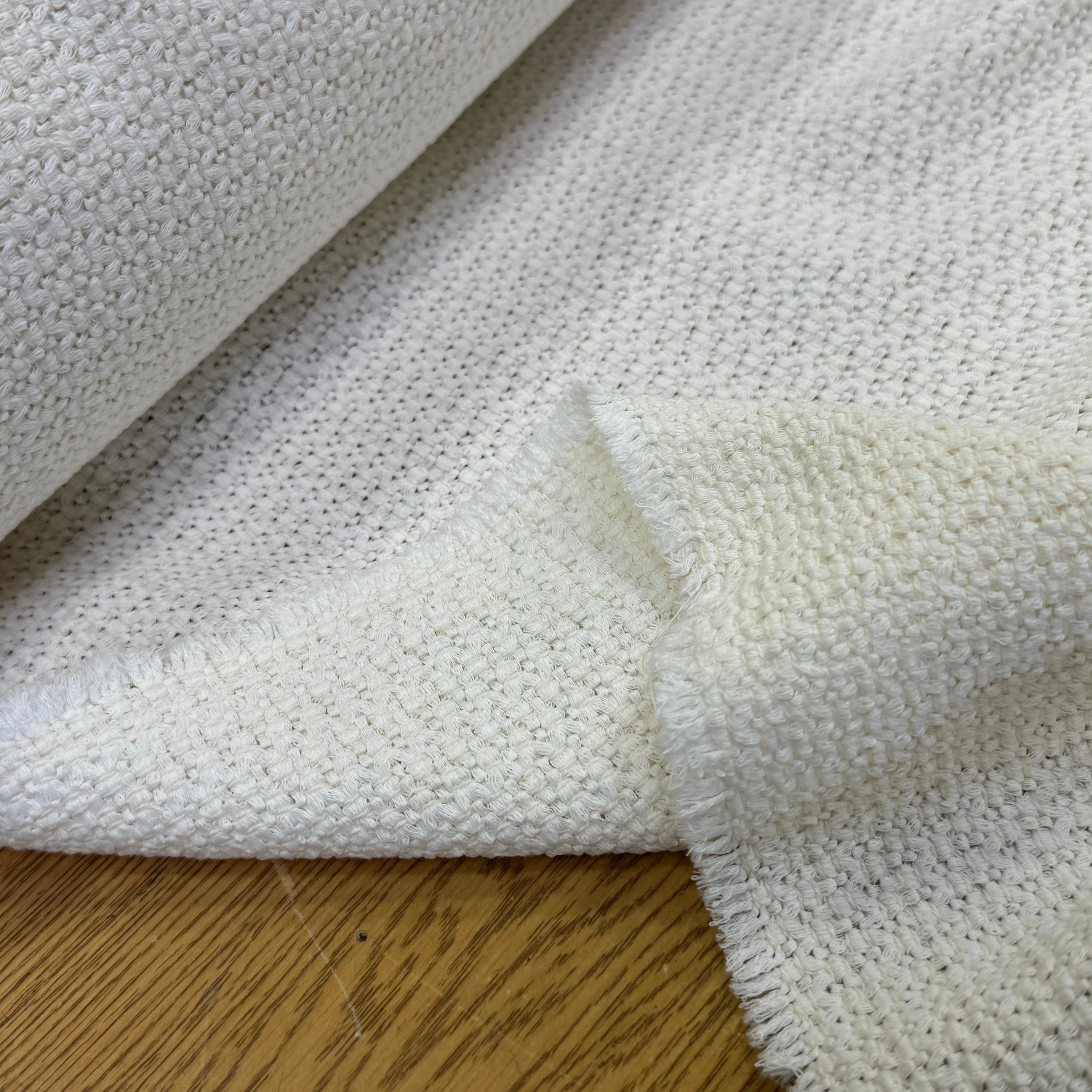 TWEED DE COTON TISSÉ PRESTIGE ULTRA BEAU BLANC CASSÉ - My Little Coupon