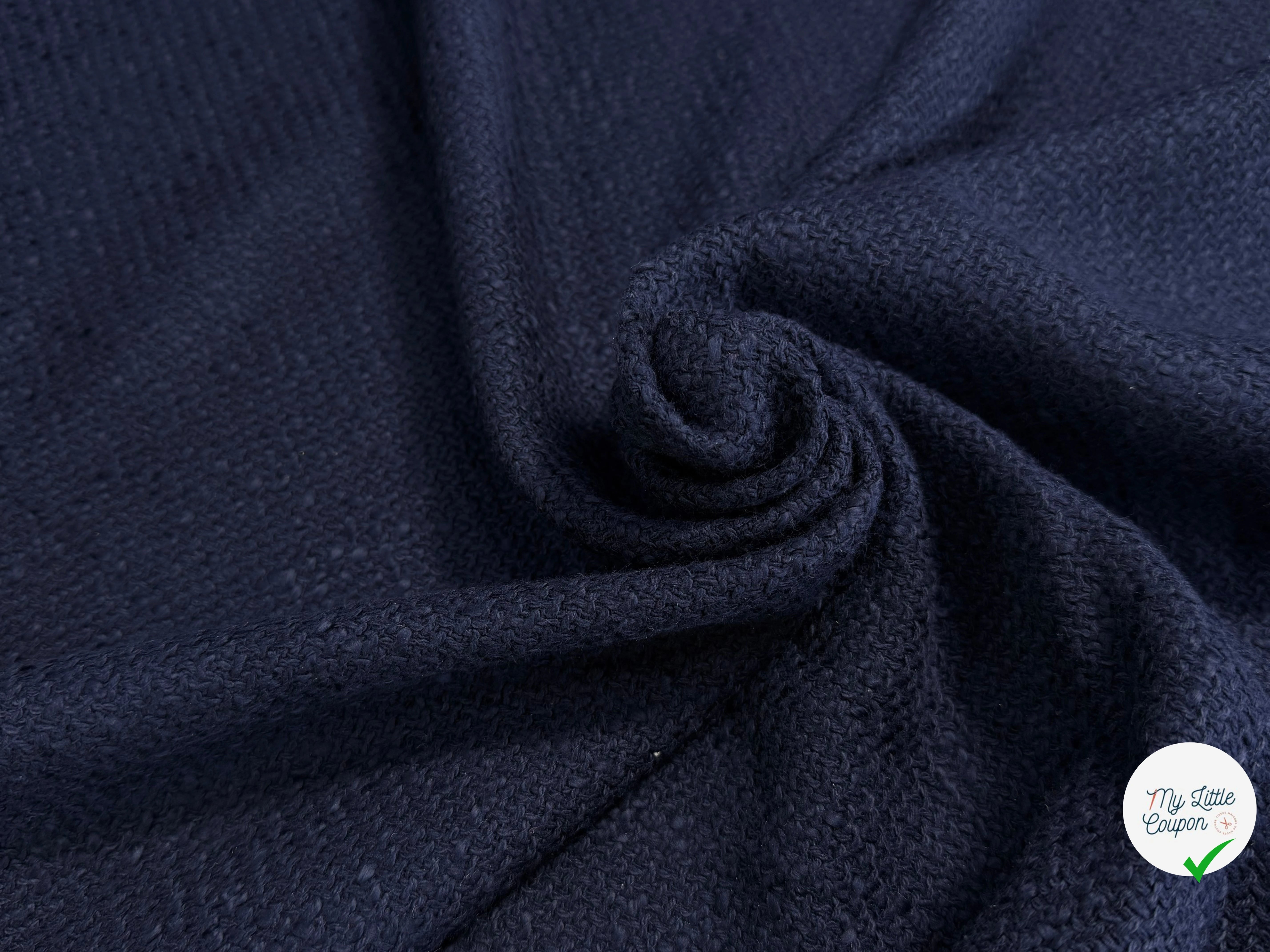TWEED DE COTON TRÈS BEAU BLEU MARRINE - My Little Coupon