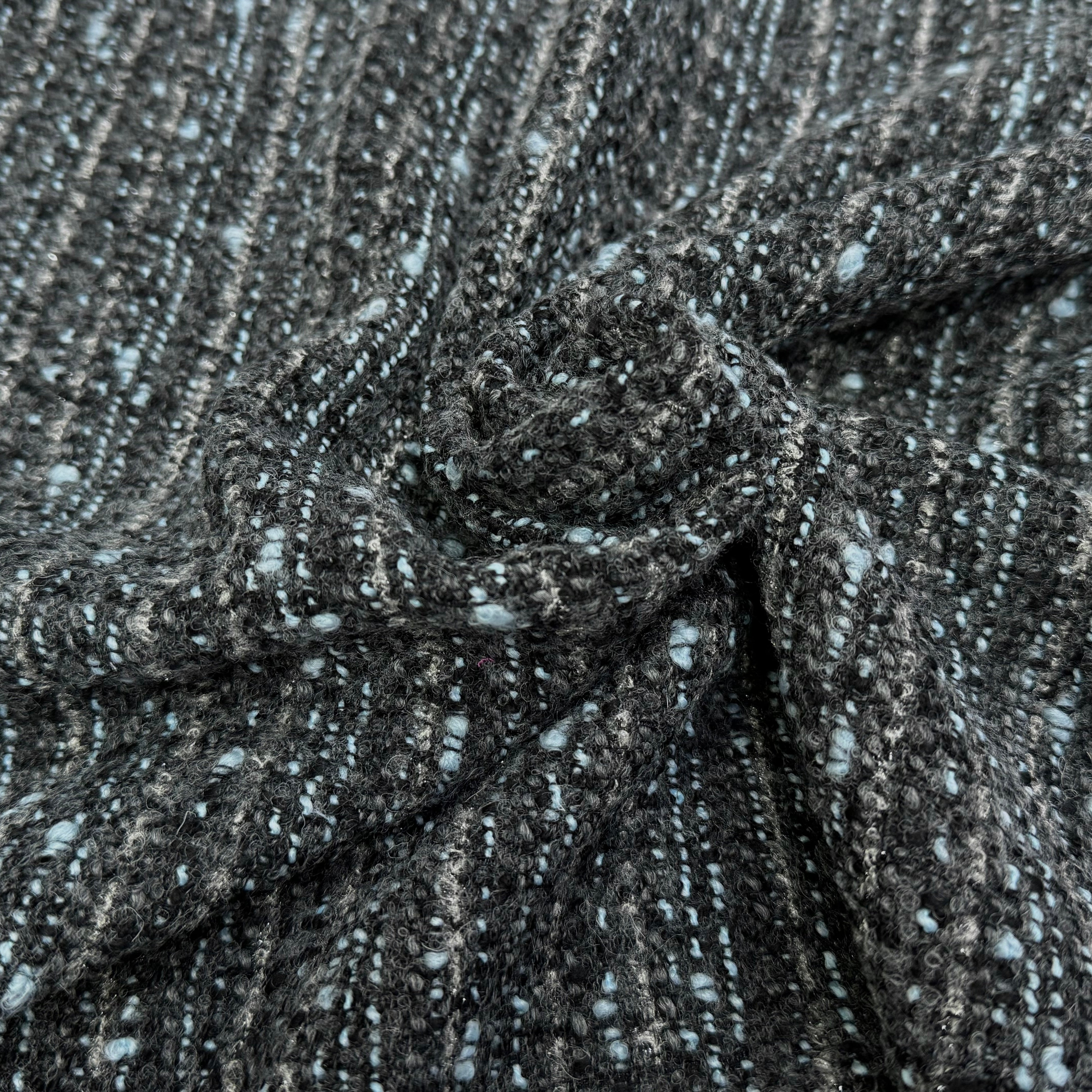 TWEED DE LAINE GRIS & BLUE 6% LUREX - My Little Coupon