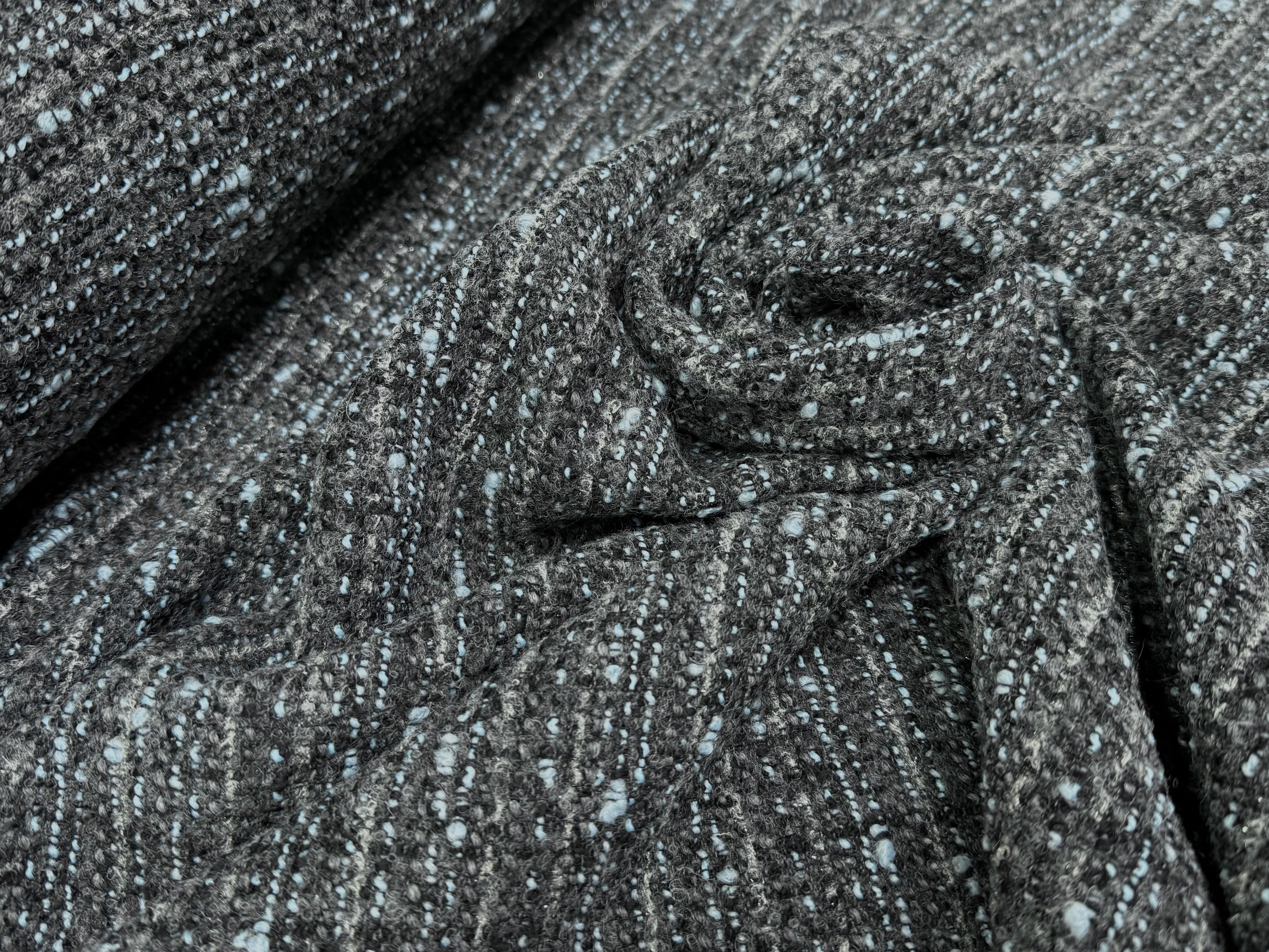 TWEED DE LAINE GRIS & BLUE 6% LUREX - My Little Coupon