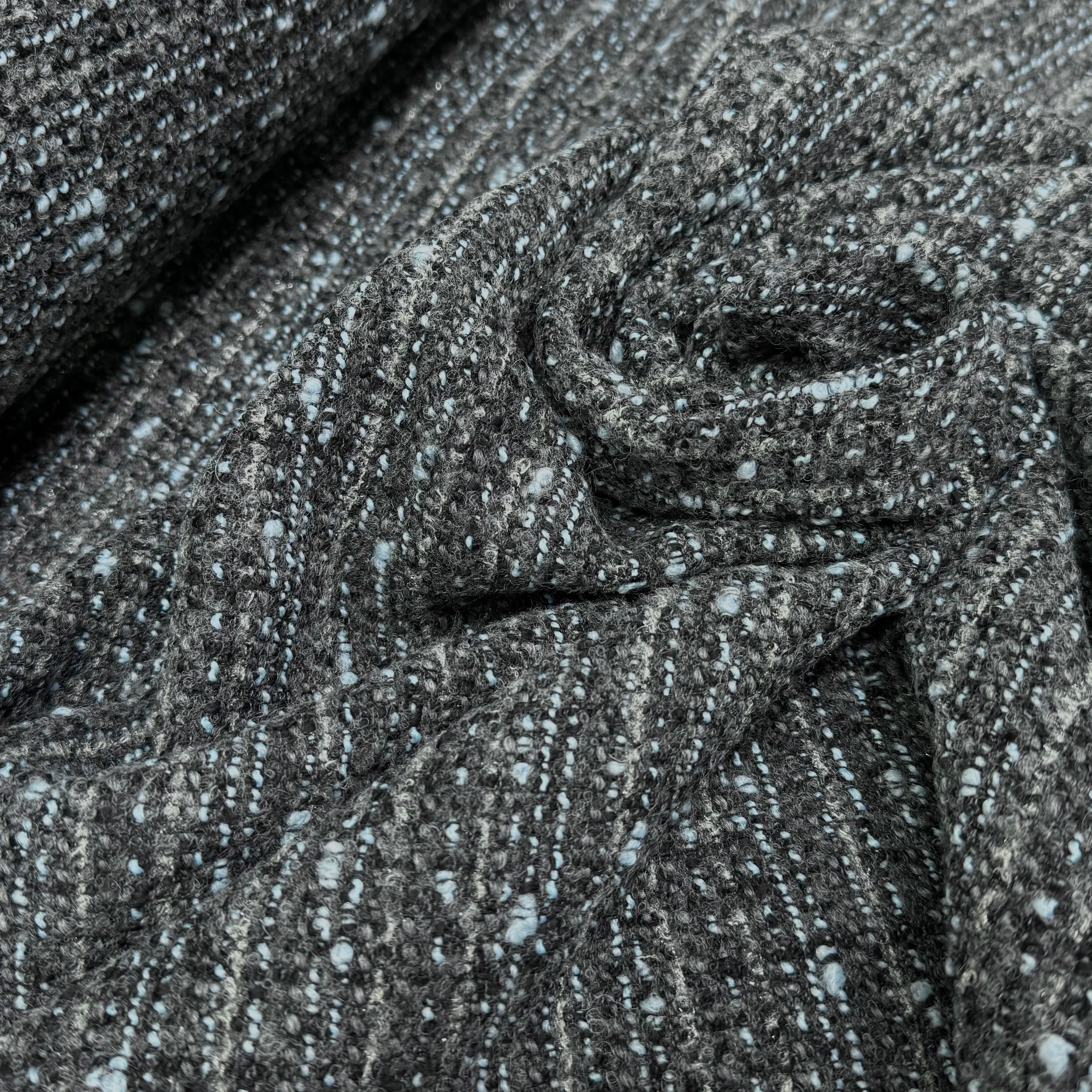 TWEED DE LAINE GRIS & BLUE 6% LUREX - My Little Coupon