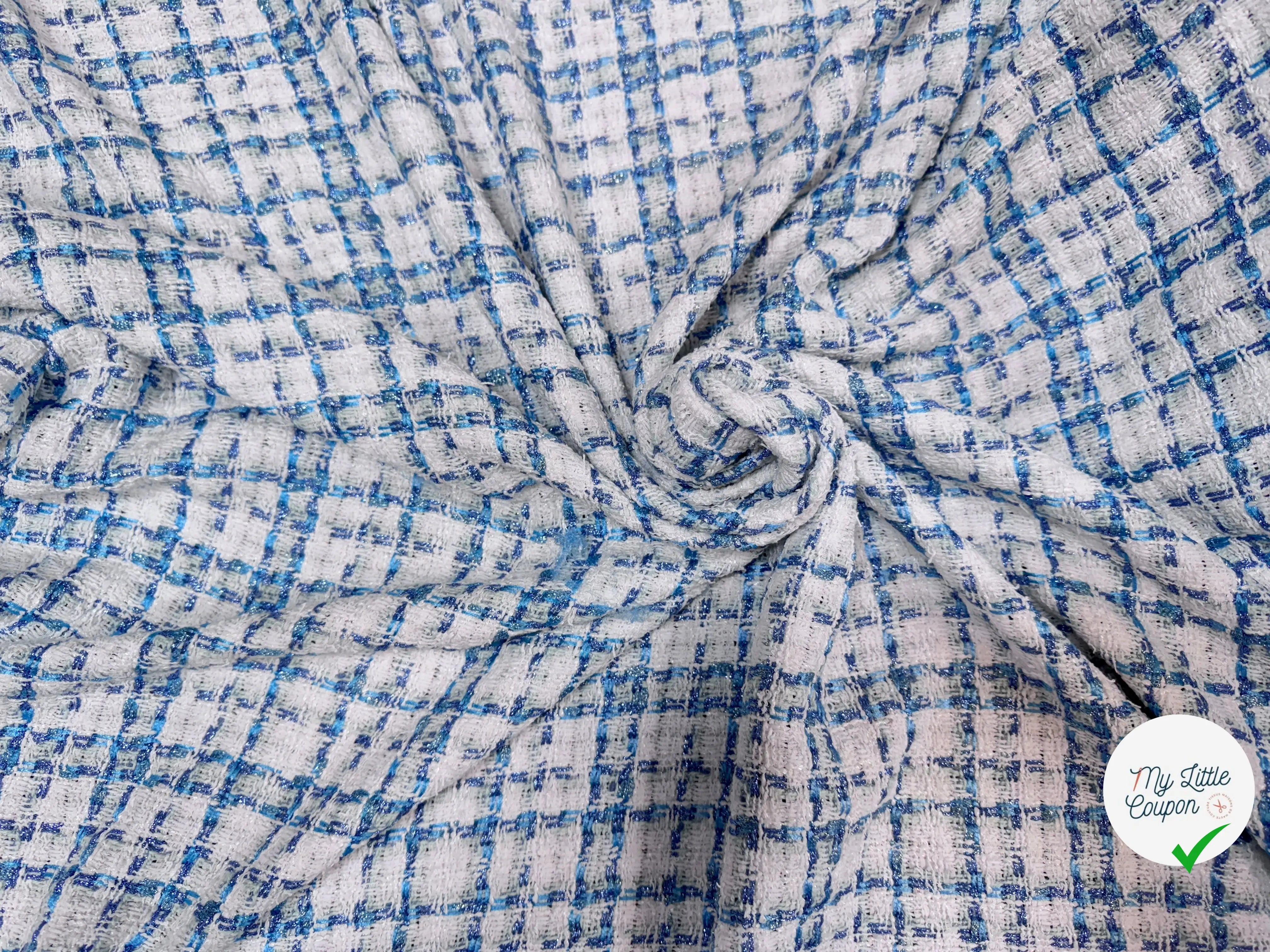 TWEED DE PRESTIGE MADE IN FRANCE OFF WHITE INDIGO - My Little Coupon