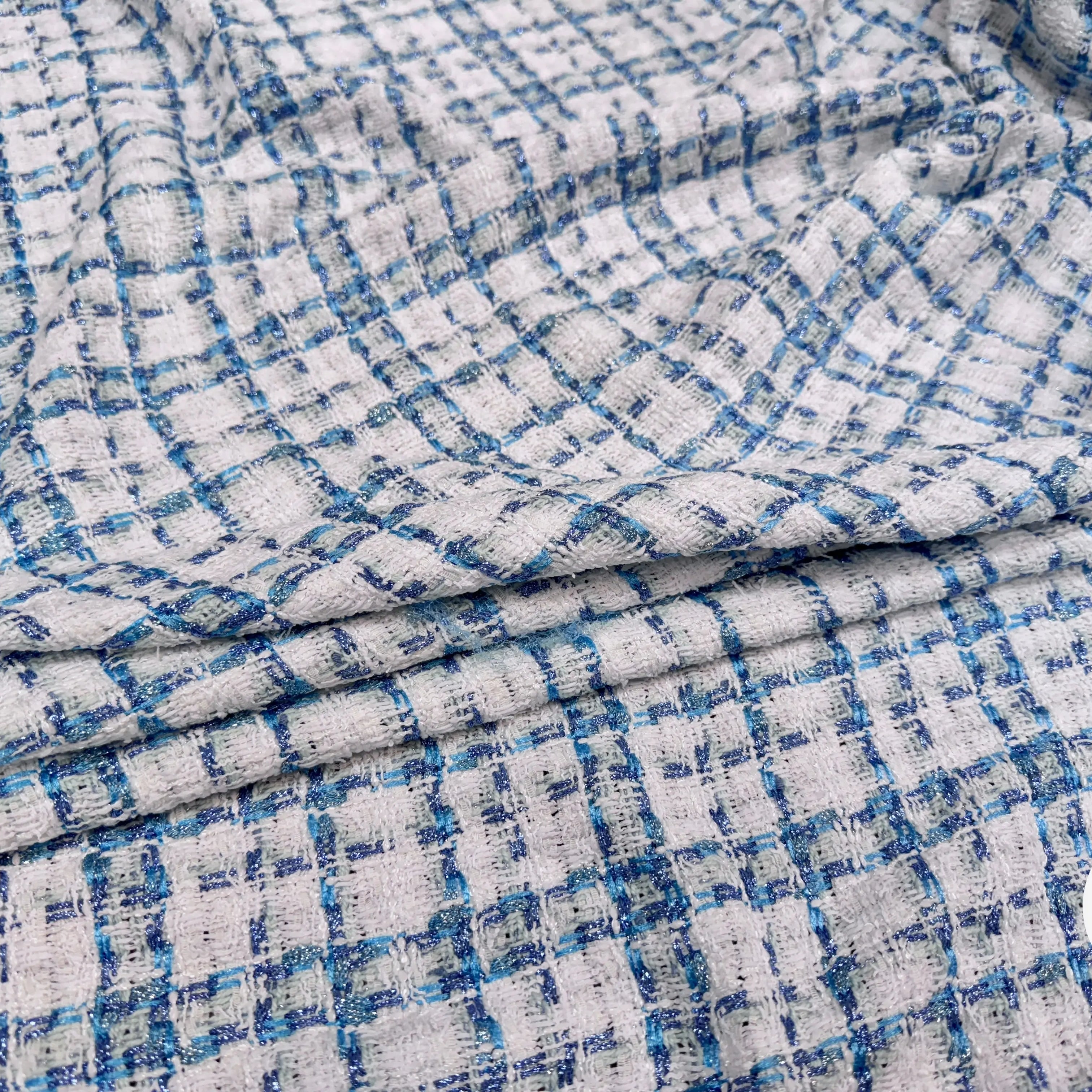 TWEED DE PRESTIGE MADE IN FRANCE OFF WHITE INDIGO - My Little Coupon