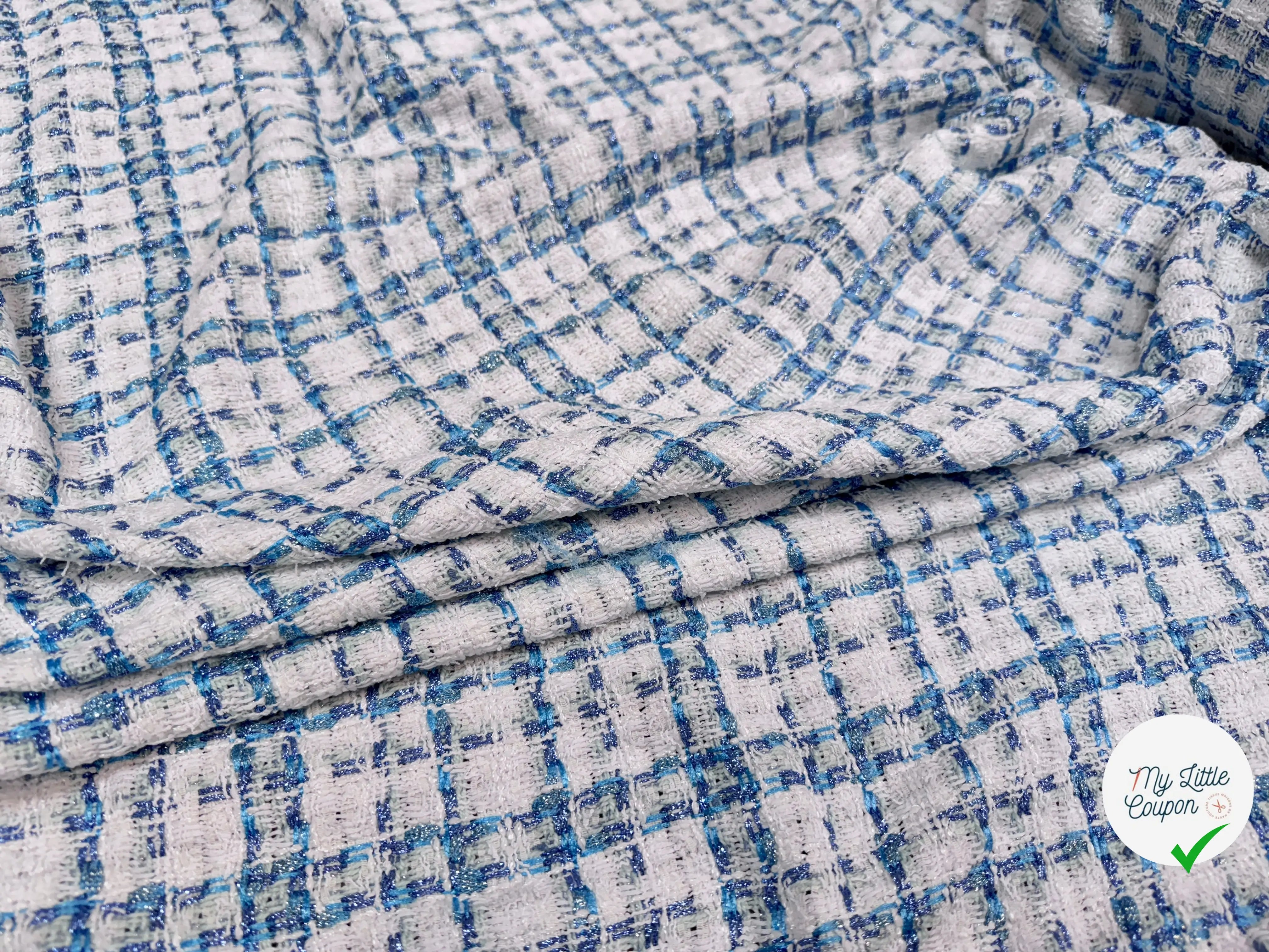 TWEED DE PRESTIGE MADE IN FRANCE OFF WHITE INDIGO - My Little Coupon