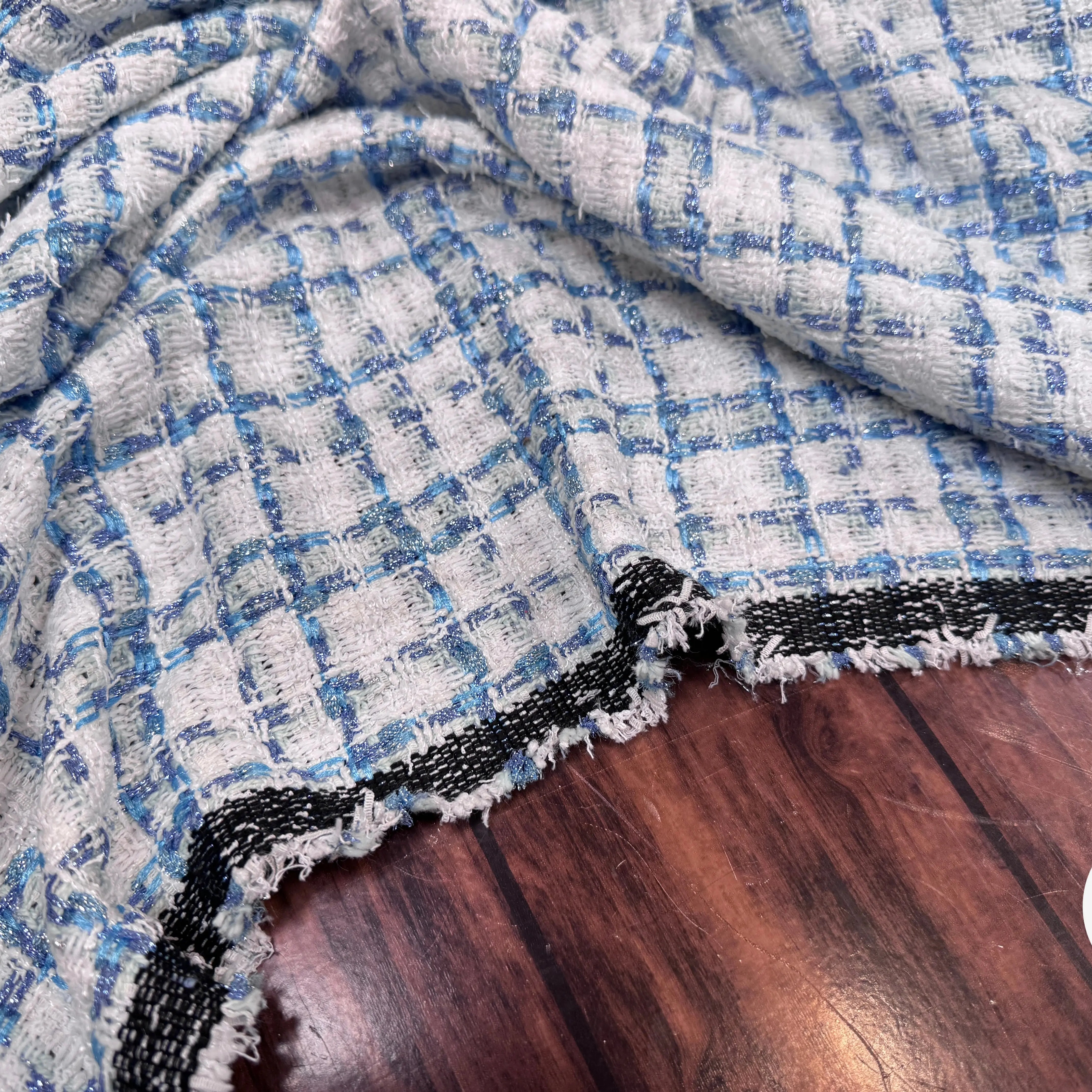 TWEED DE PRESTIGE MADE IN FRANCE OFF WHITE INDIGO - My Little Coupon