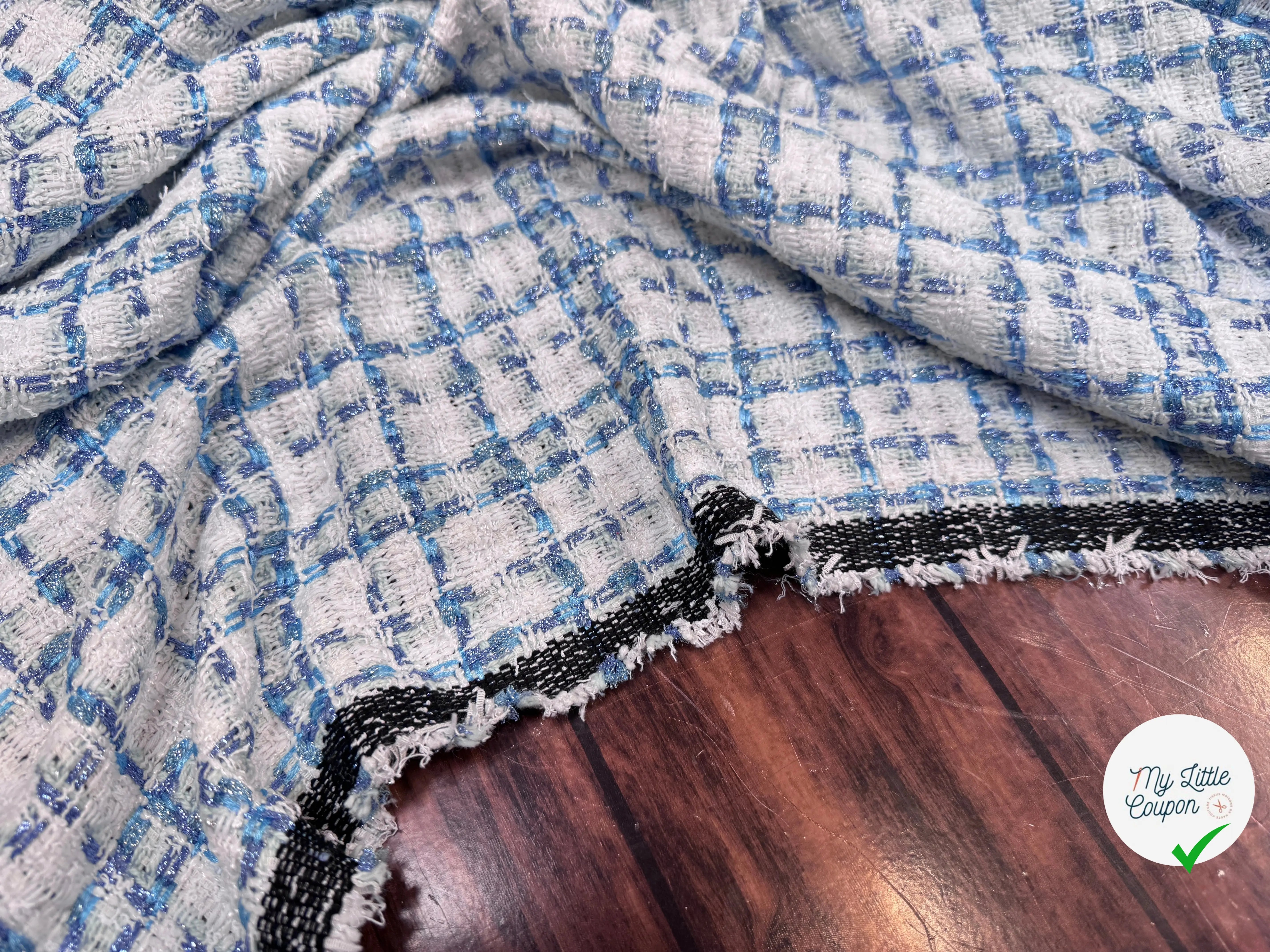 TWEED DE PRESTIGE MADE IN FRANCE OFF WHITE INDIGO - My Little Coupon