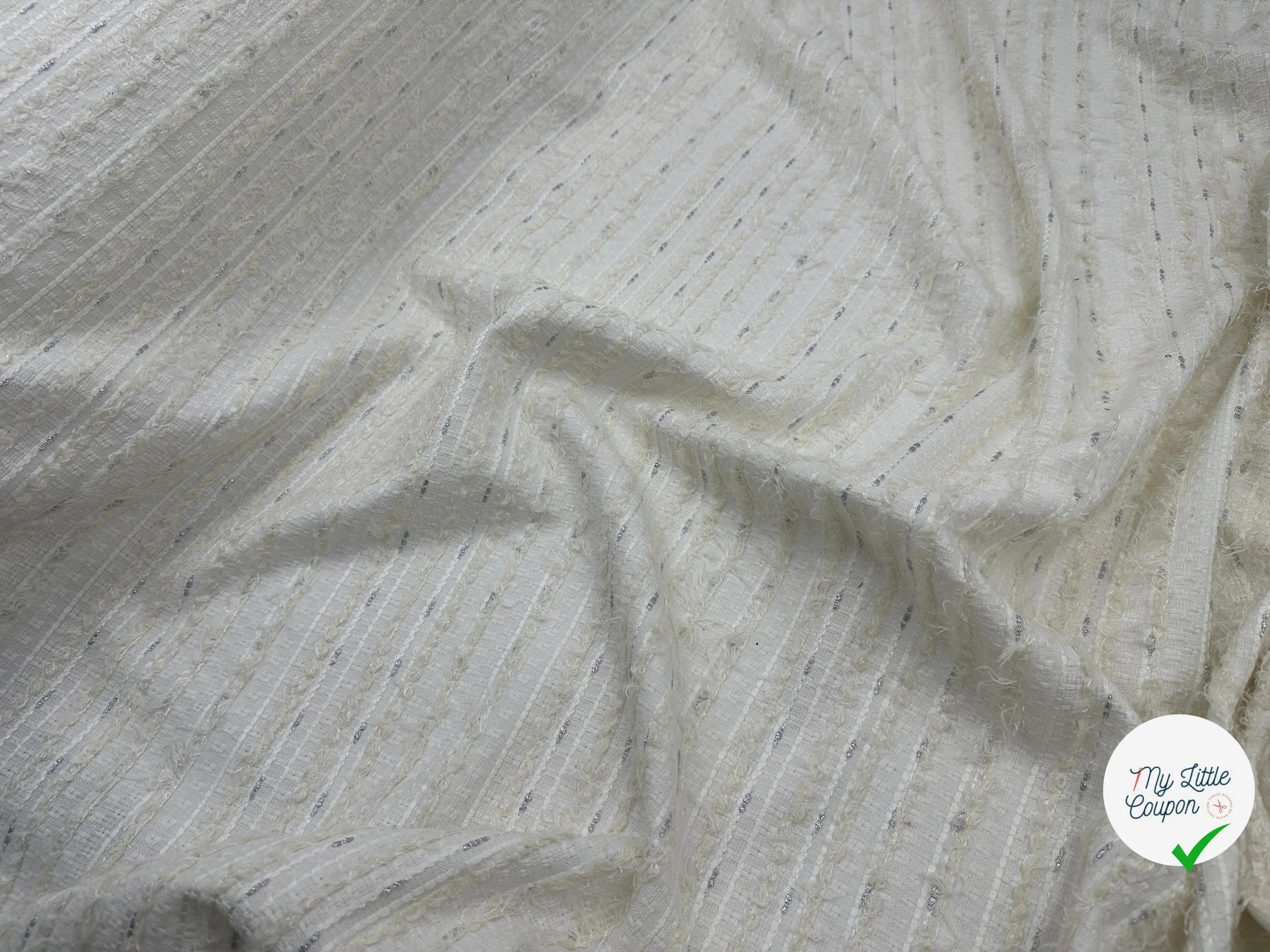 TWEED DE PRINTEMPS CHIC BLANC CASSÉ - My Little Coupon - tissu - coudre