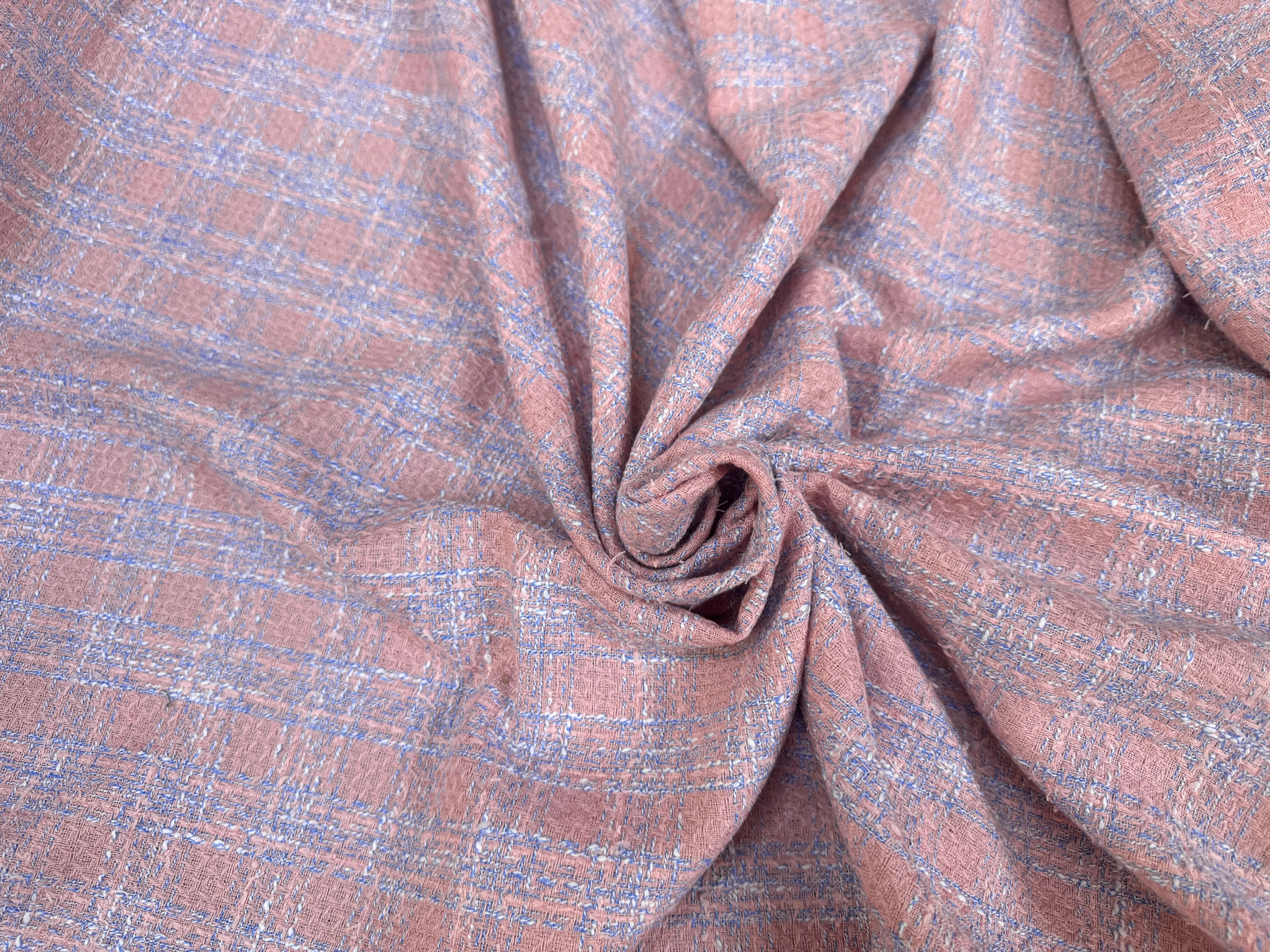 TWEED DE PRINTEMPS ROSE ET BLEU - My Little Coupon