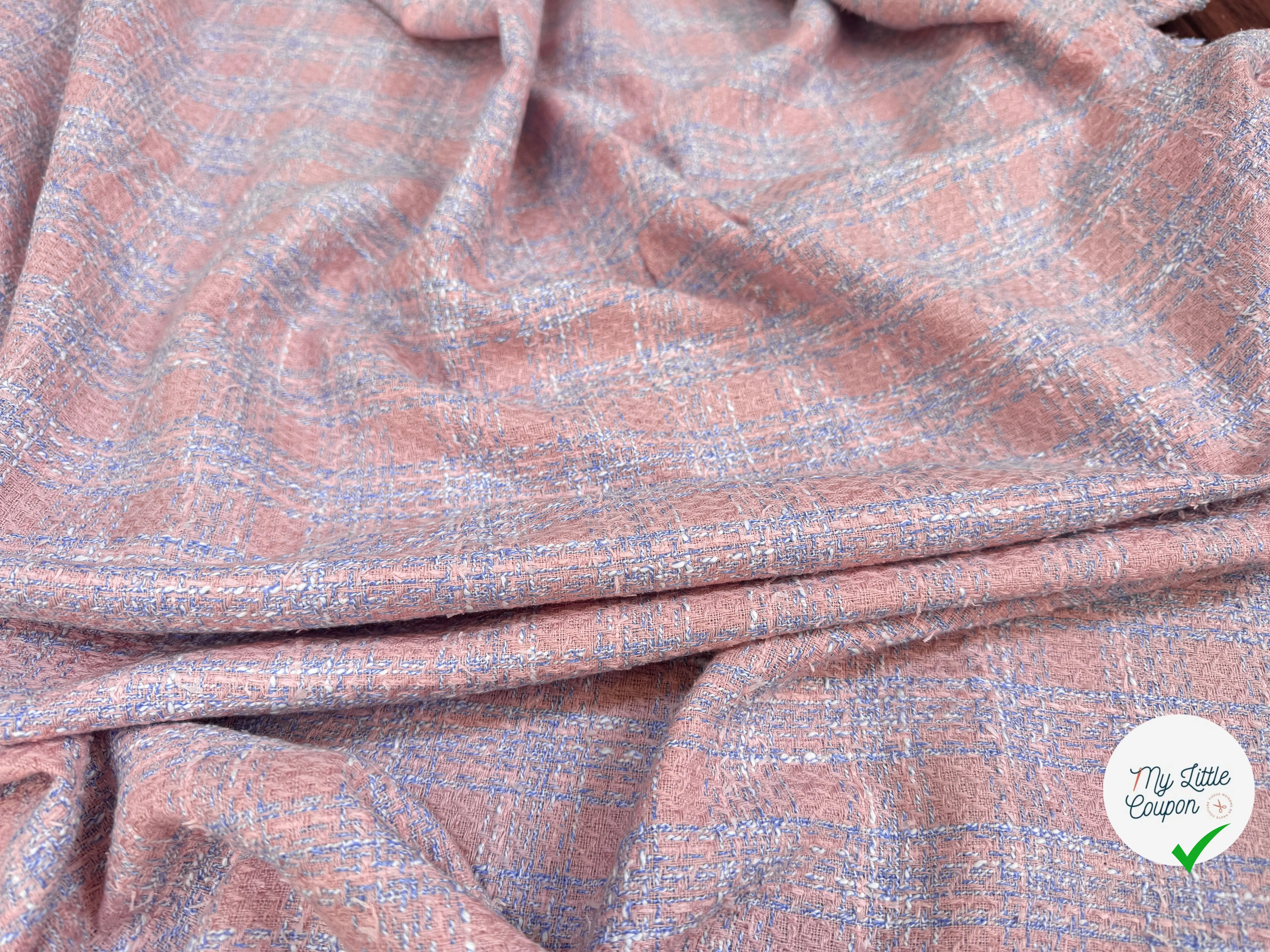 TWEED DE PRINTEMPS ROSE ET BLEU - My Little Coupon