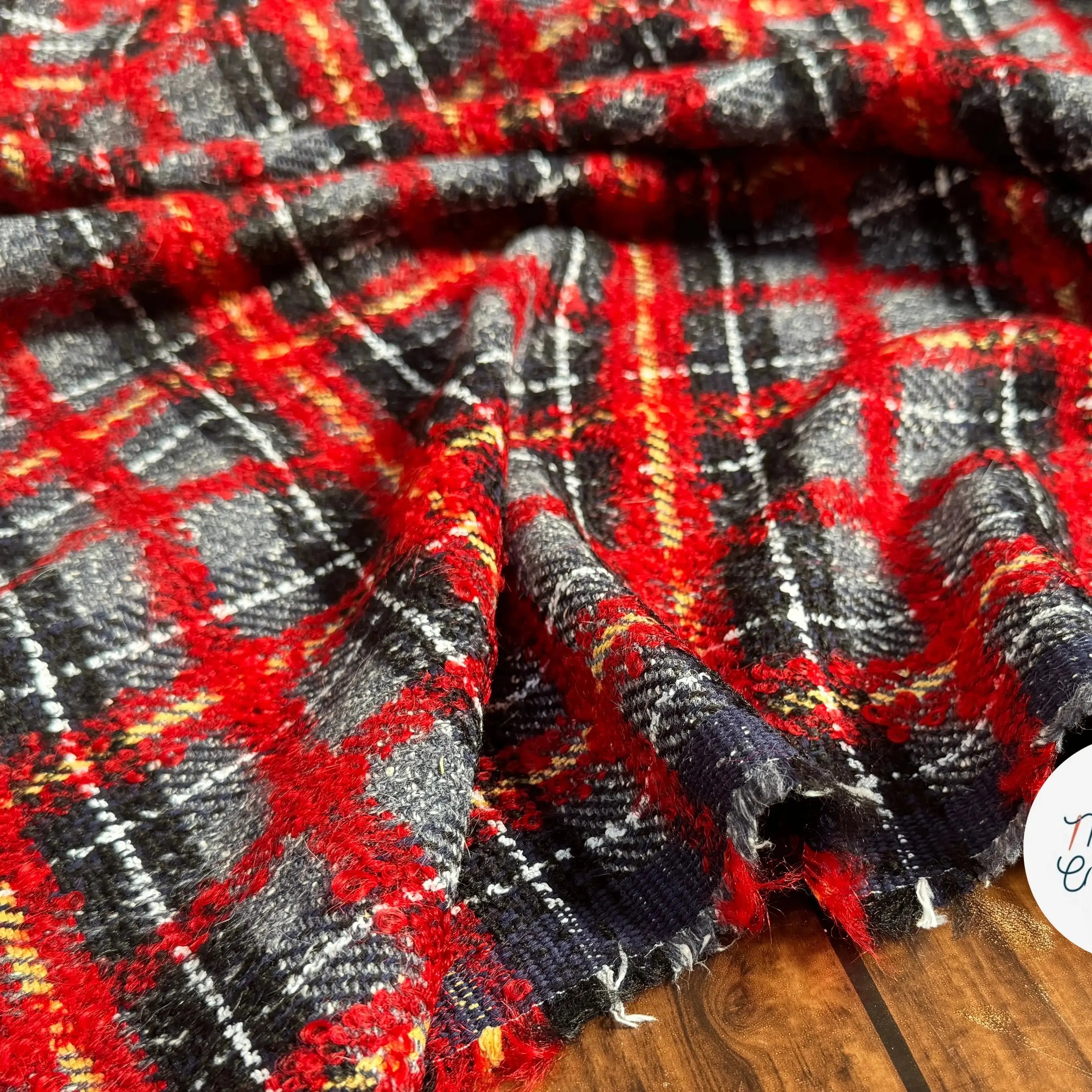 TWEED ÉCOSSAIS ÉCLAT ROUGE MADE IN FRANCE - My Little Coupon