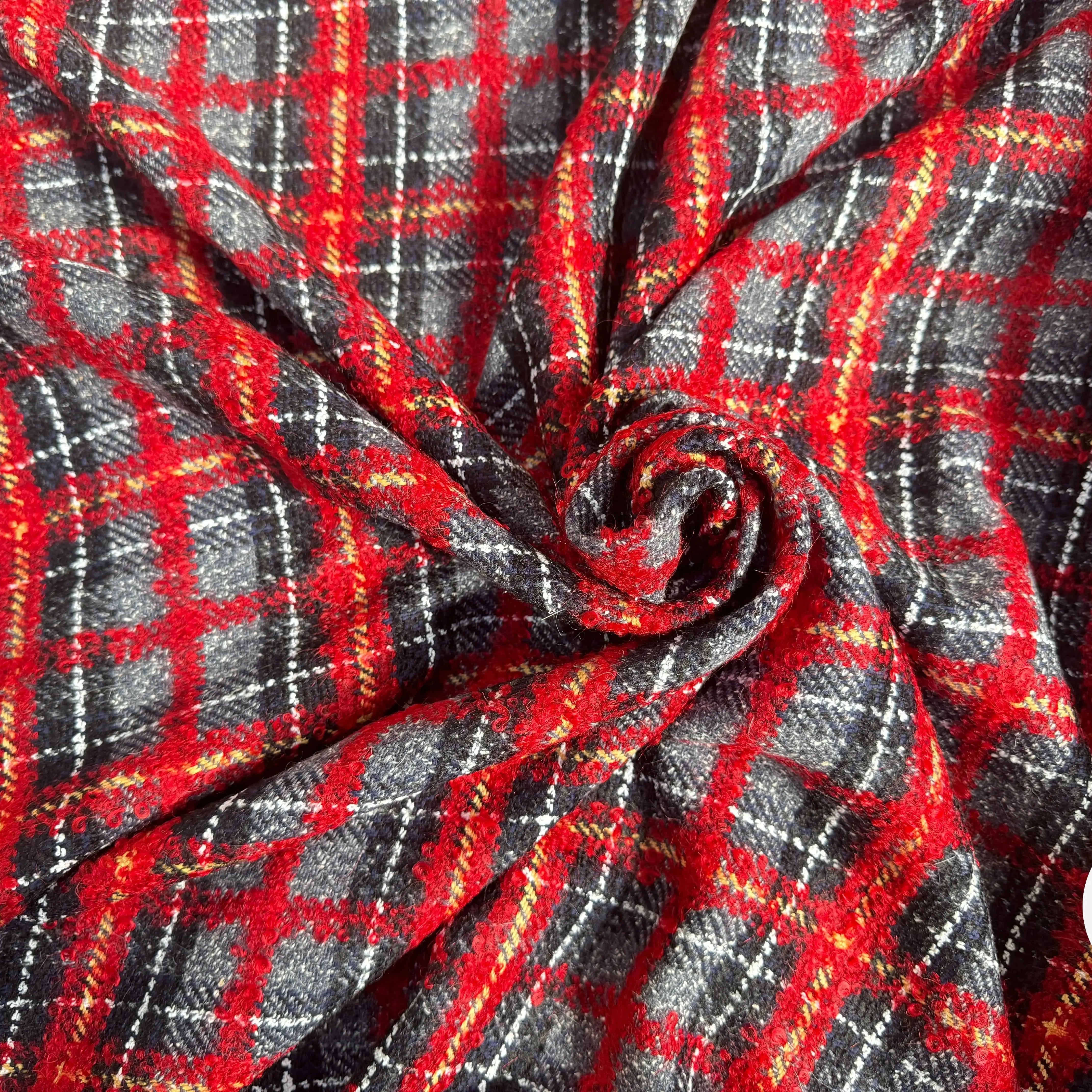 TWEED ÉCOSSAIS ÉCLAT ROUGE MADE IN FRANCE - My Little Coupon