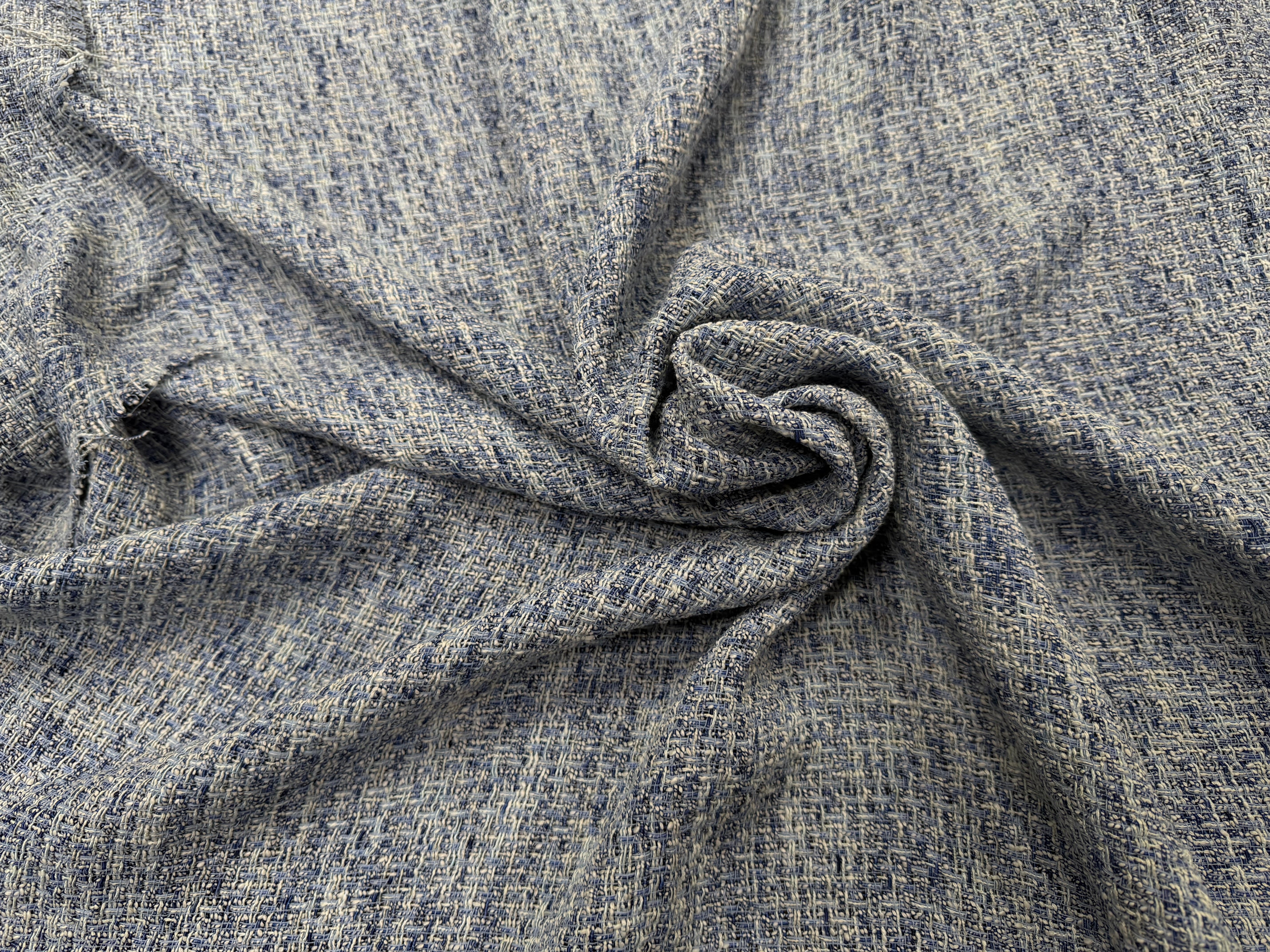 TWEED ÉTÉ COTON VISCOSE BLEU - My Little Coupon