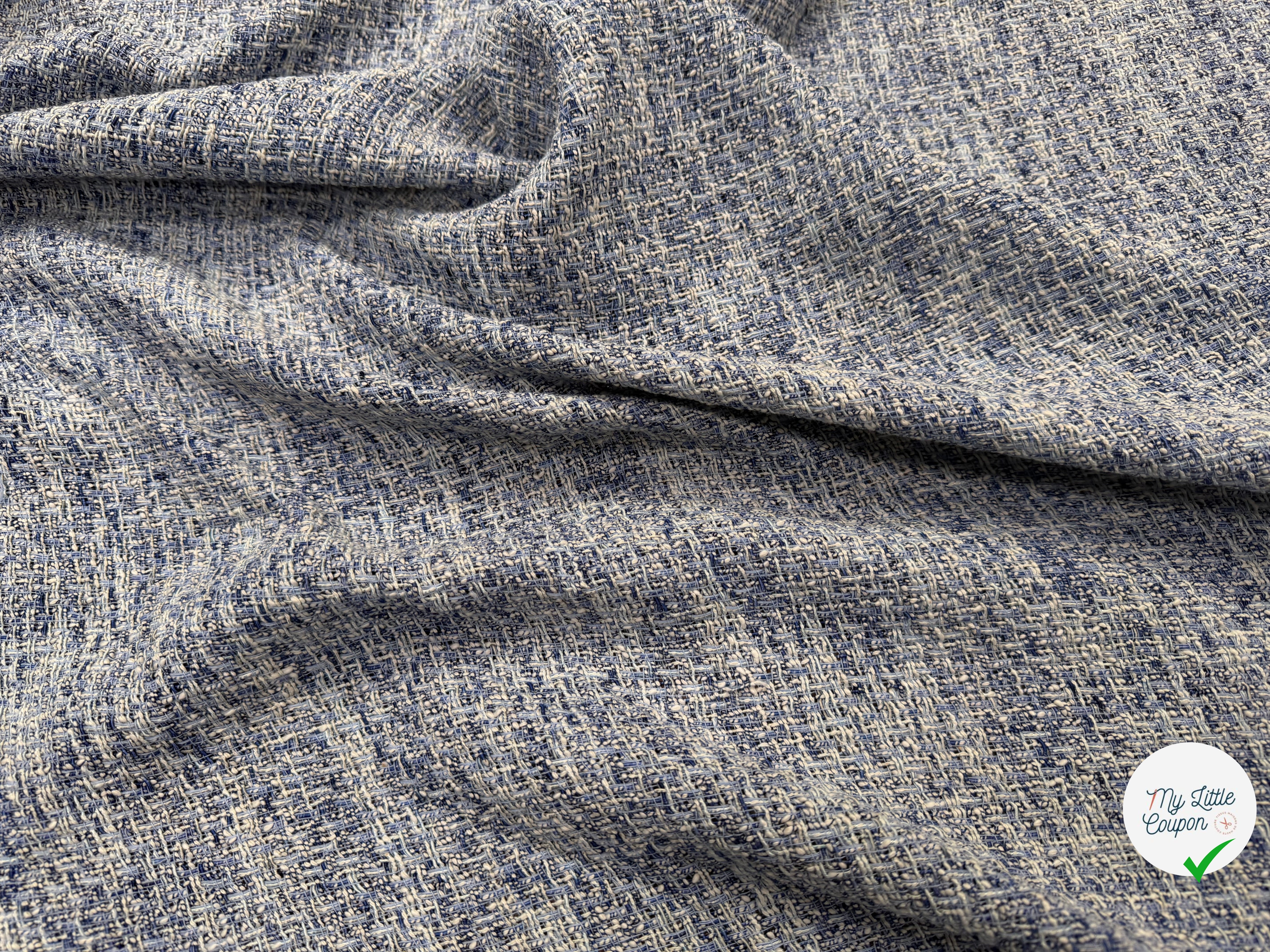 TWEED ÉTÉ COTON VISCOSE BLEU - My Little Coupon