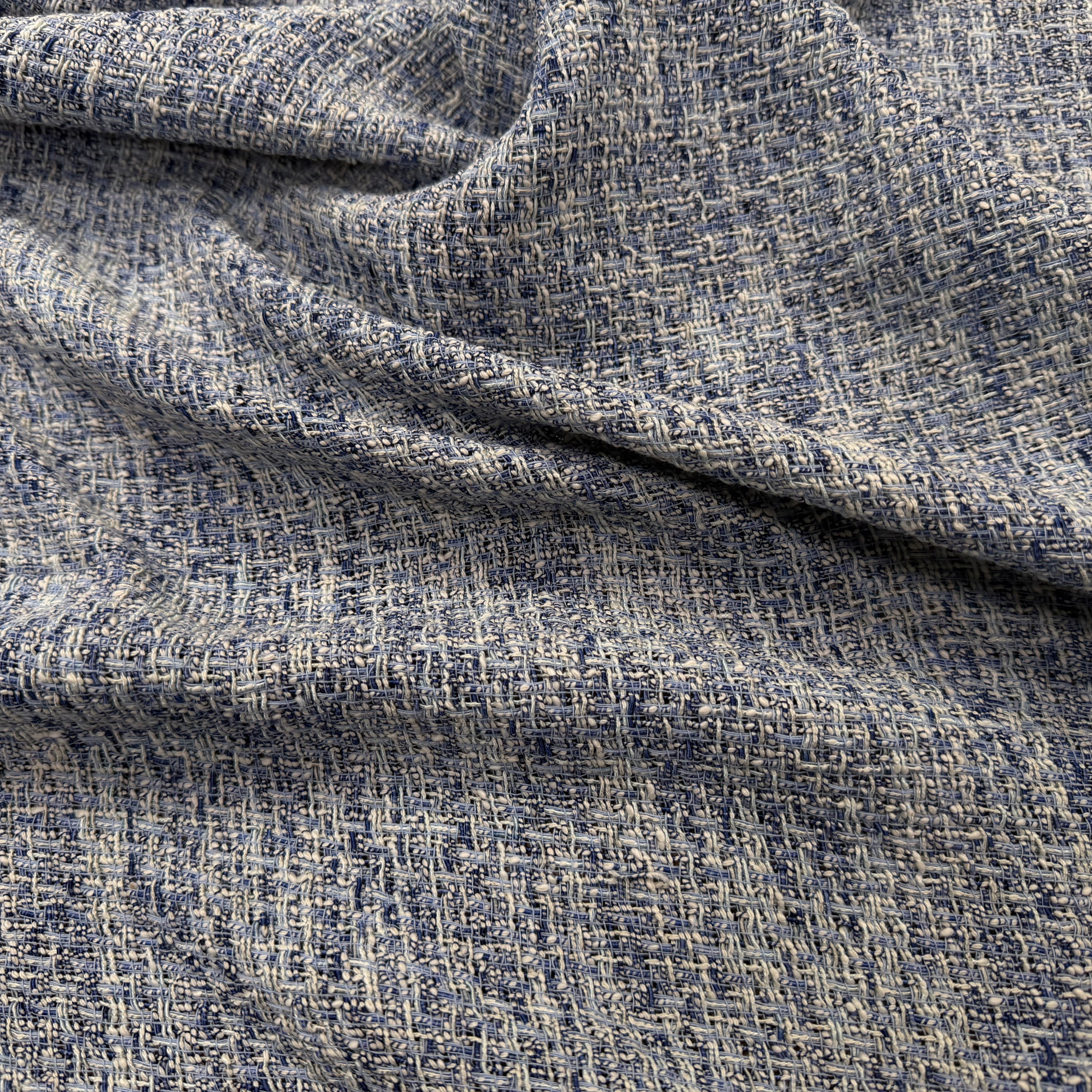 TWEED ÉTÉ COTON VISCOSE BLEU - My Little Coupon