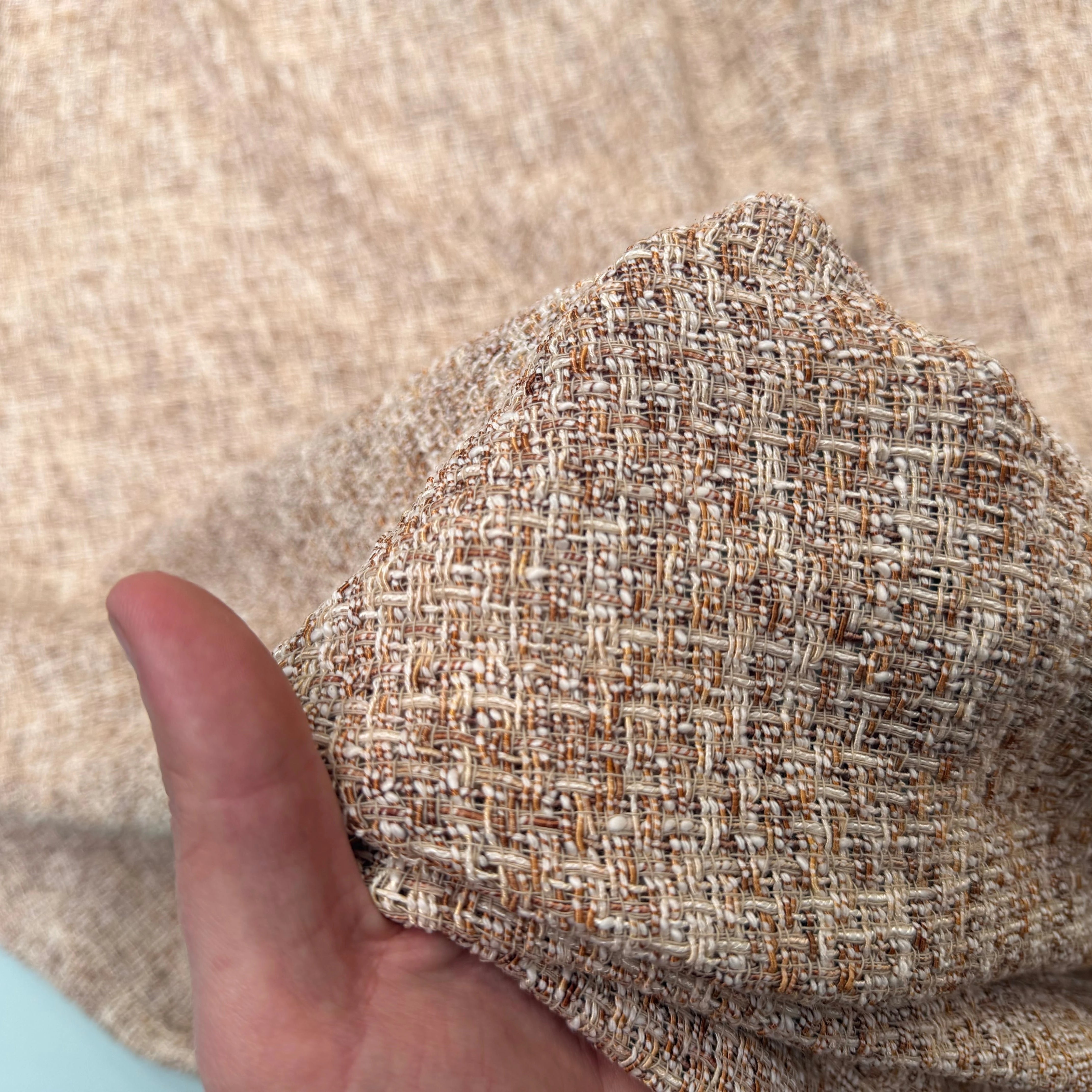 TWEED ÉTÉ COTON VISCOSE MIEL - My Little Coupon