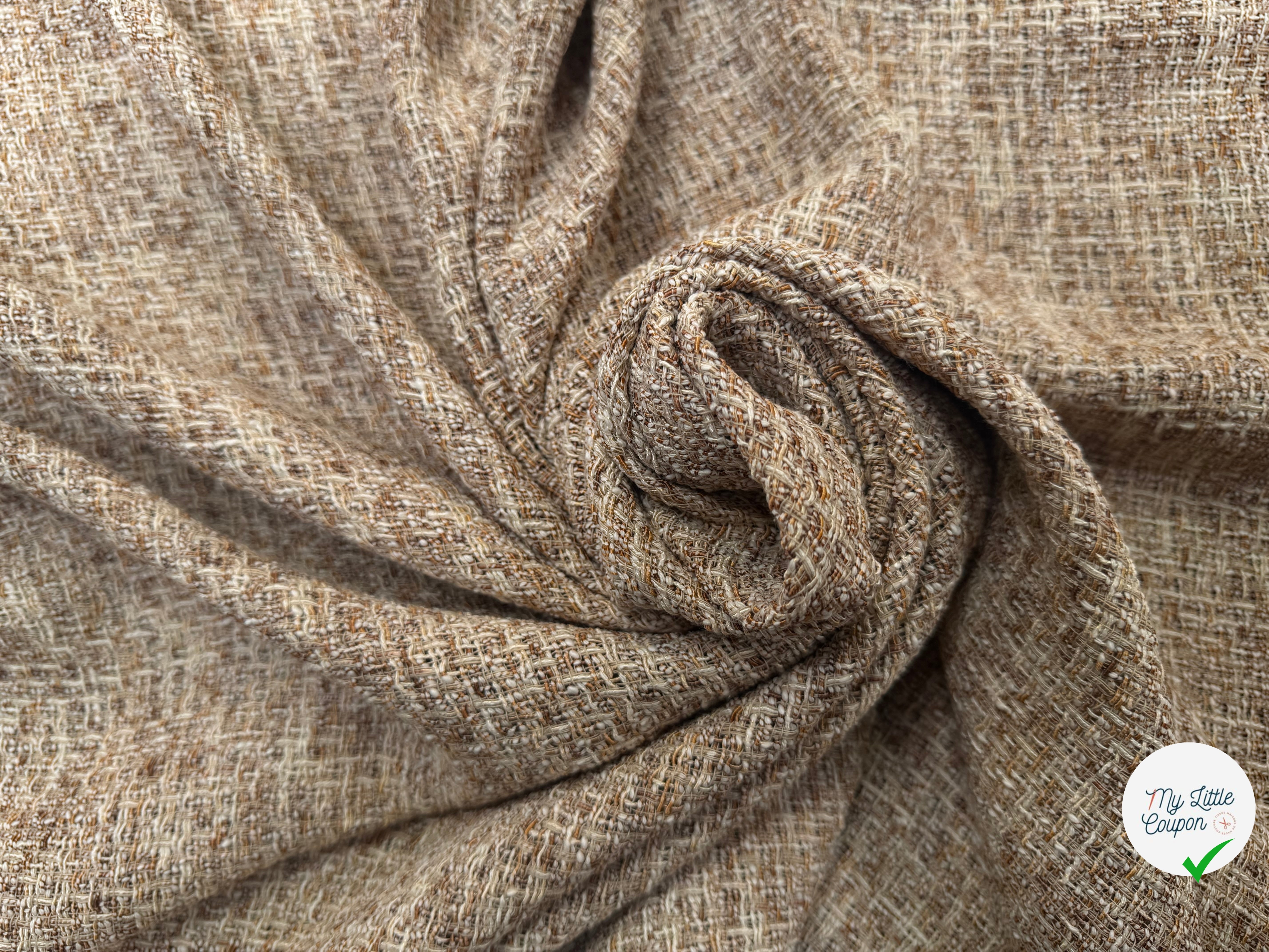 TWEED ÉTÉ COTON VISCOSE MIEL - My Little Coupon