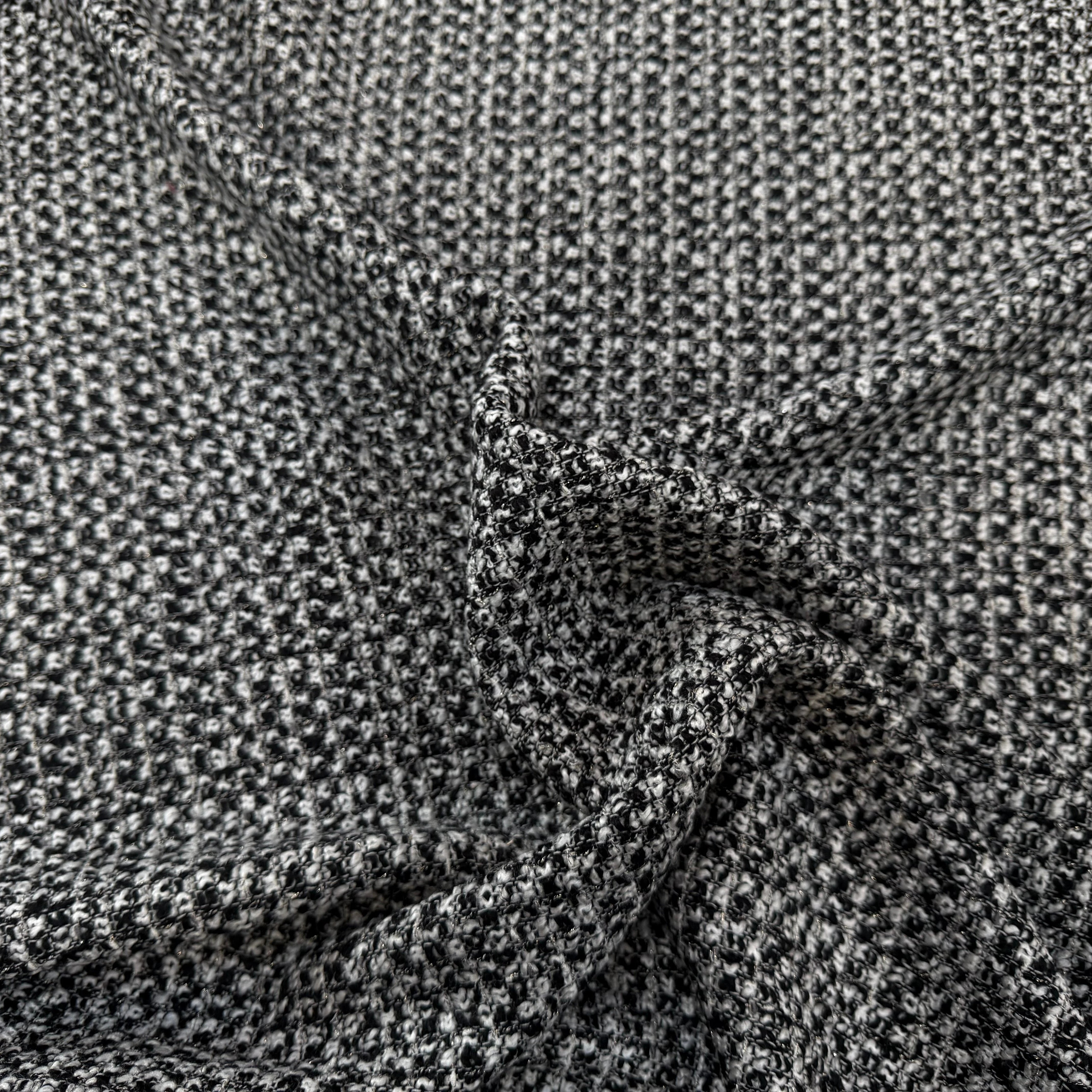 TWEED LAINE NOIR BLANC LUREX - My Little Coupon