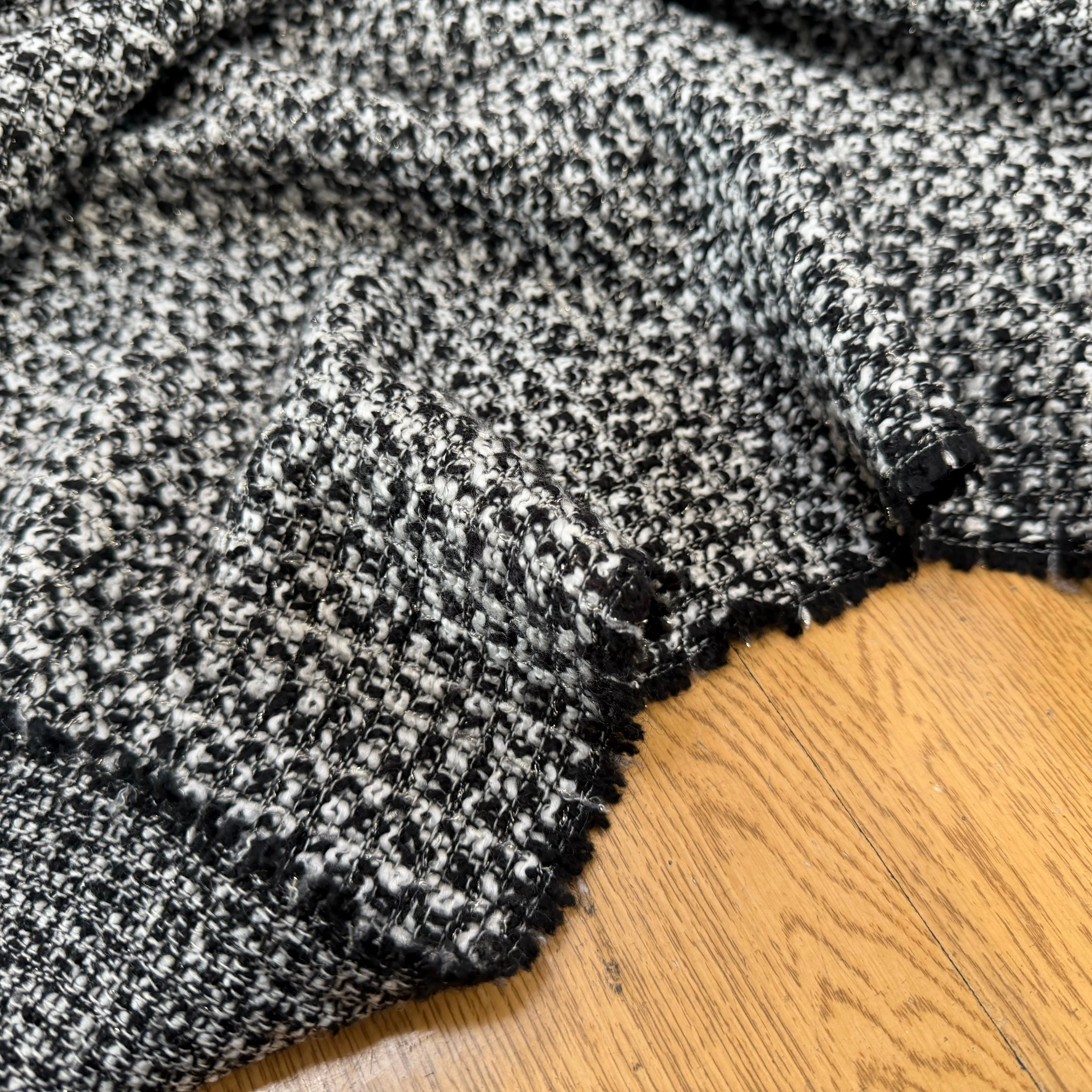 TWEED LAINE NOIR BLANC LUREX - My Little Coupon