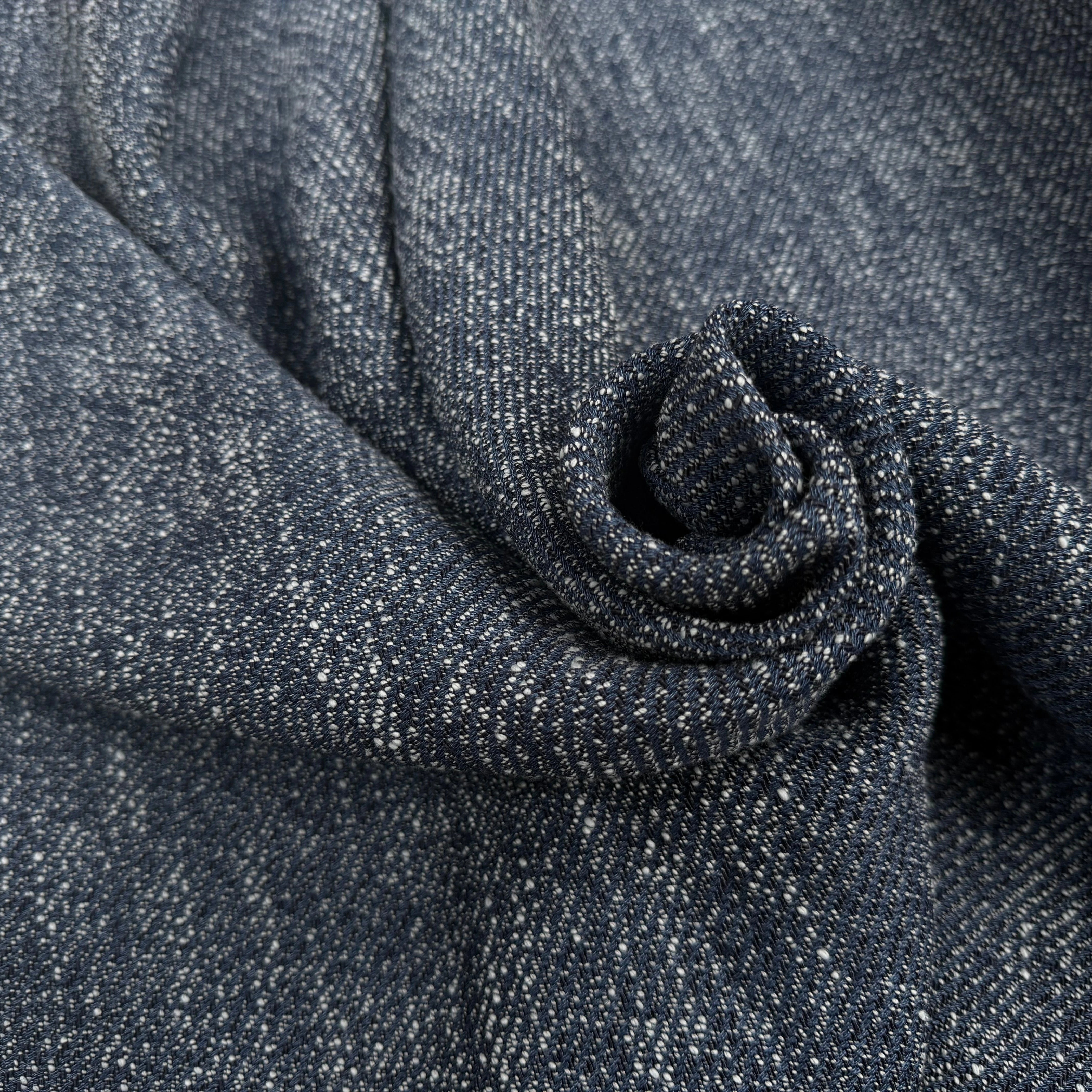 TWEED LOURD BLEU COTON RAYURES SERGÉES - My Little Coupon