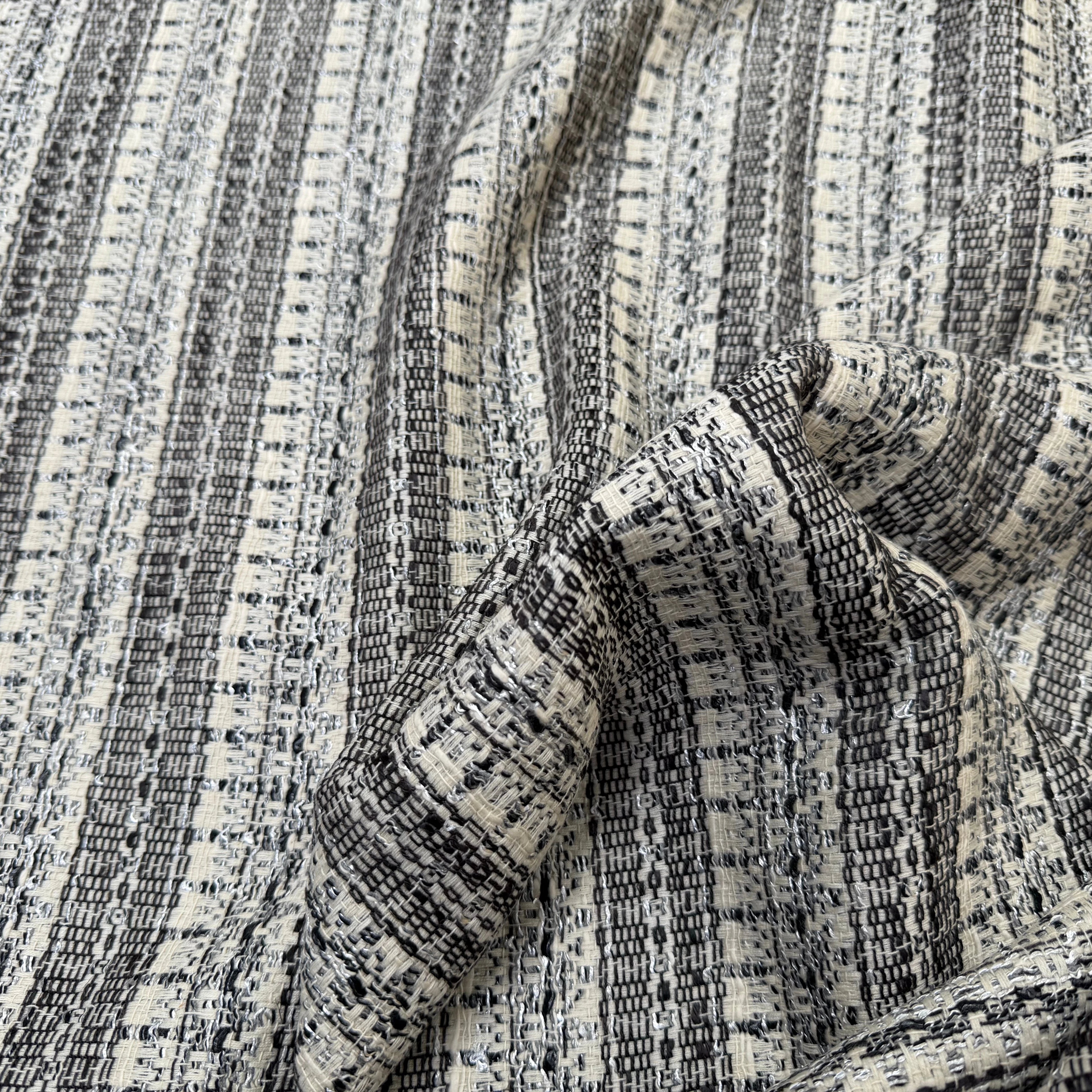 TWEED MI SAISON CHIC BLANC CASSÉ ARGENT - My Little Coupon