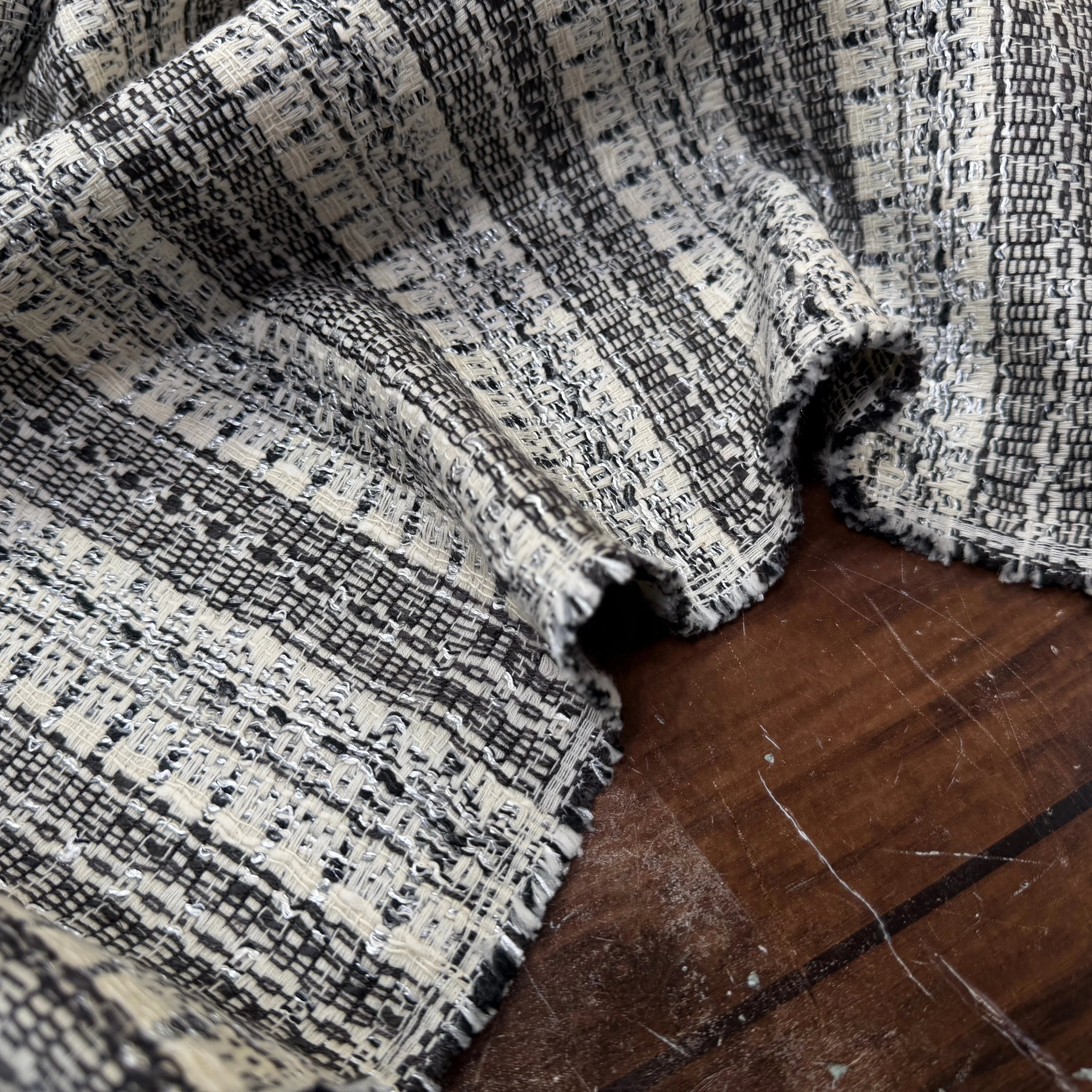 TWEED MI SAISON CHIC BLANC CASSÉ ARGENT - My Little Coupon