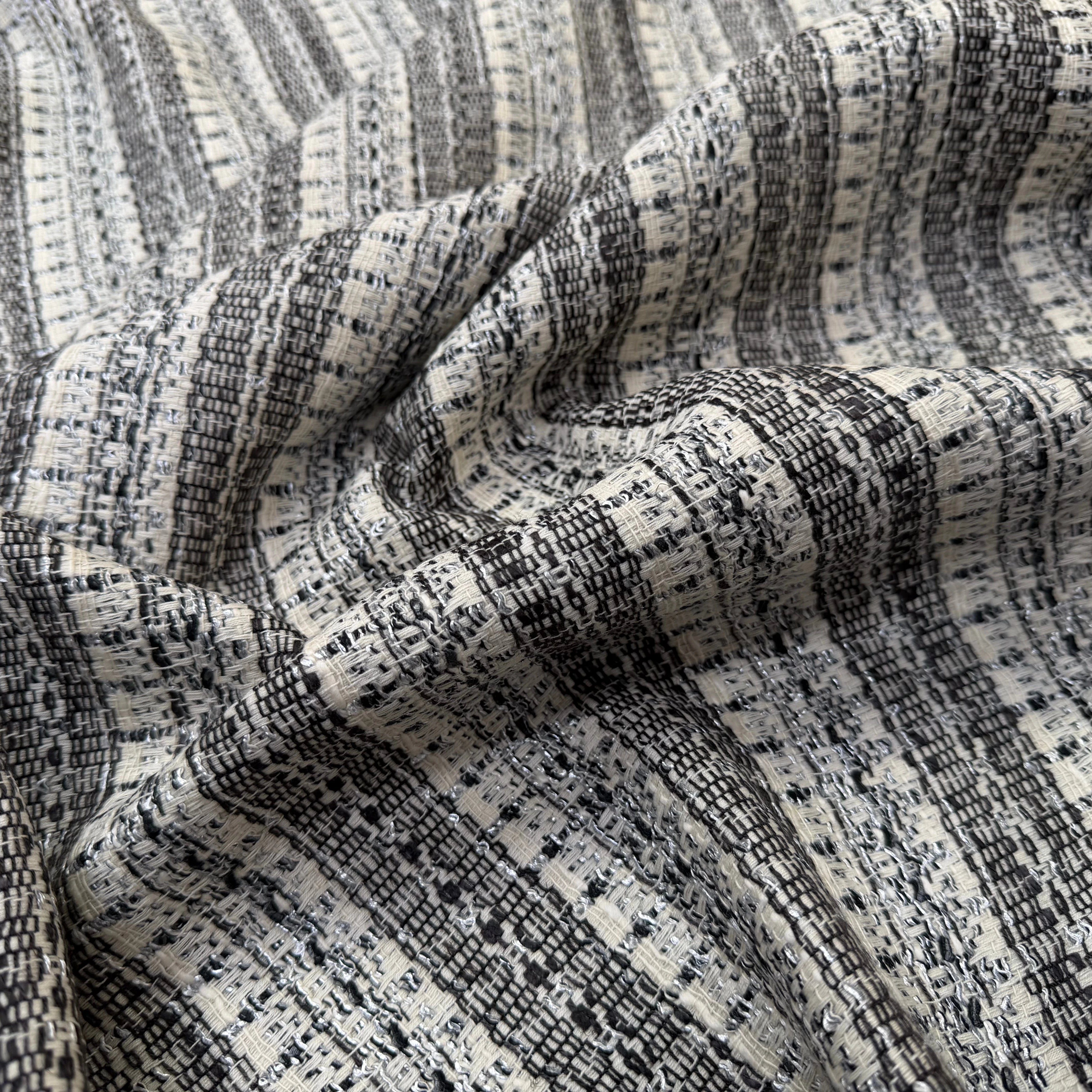 TWEED MI SAISON CHIC BLANC CASSÉ ARGENT - My Little Coupon