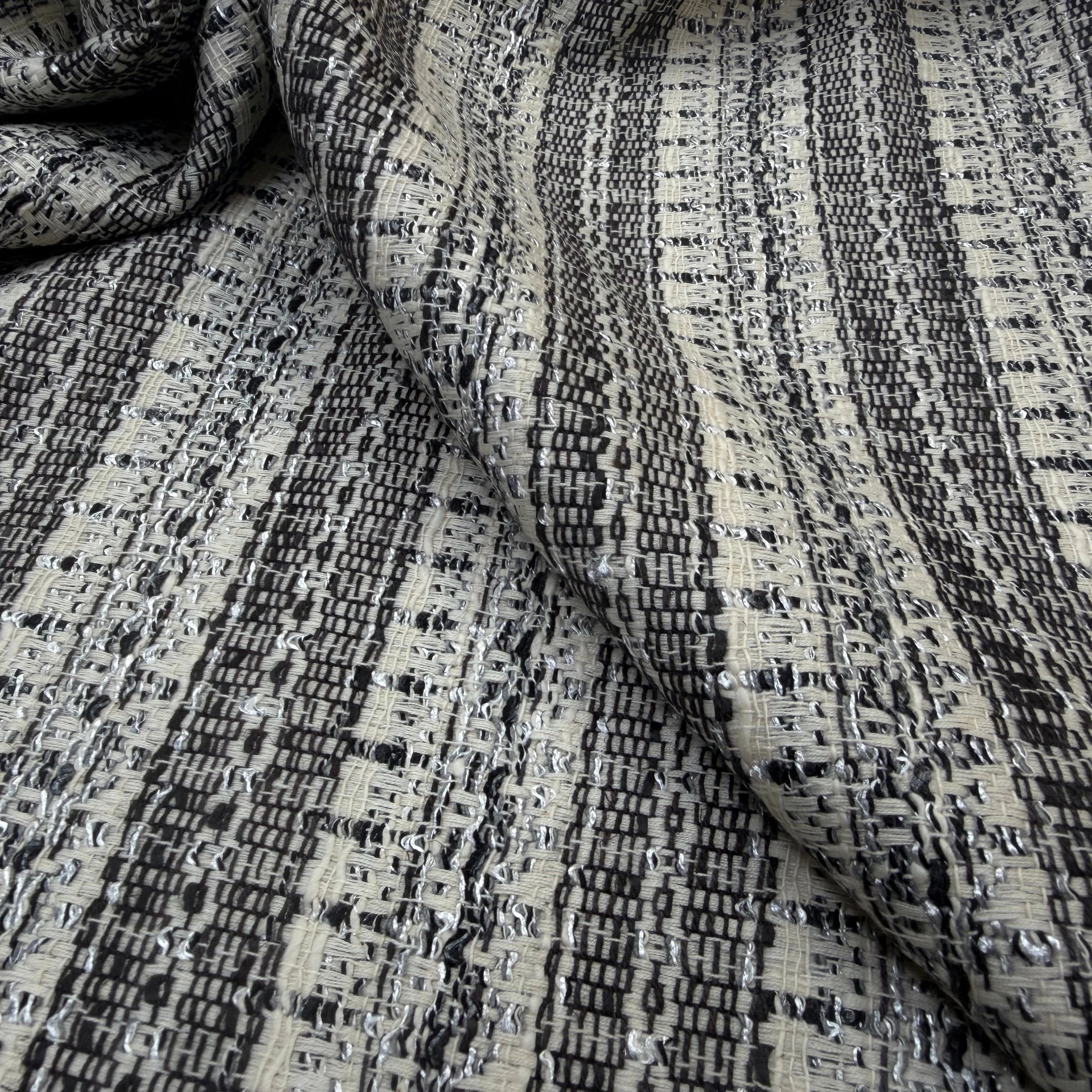 TWEED MI SAISON CHIC BLANC CASSÉ ARGENT - My Little Coupon