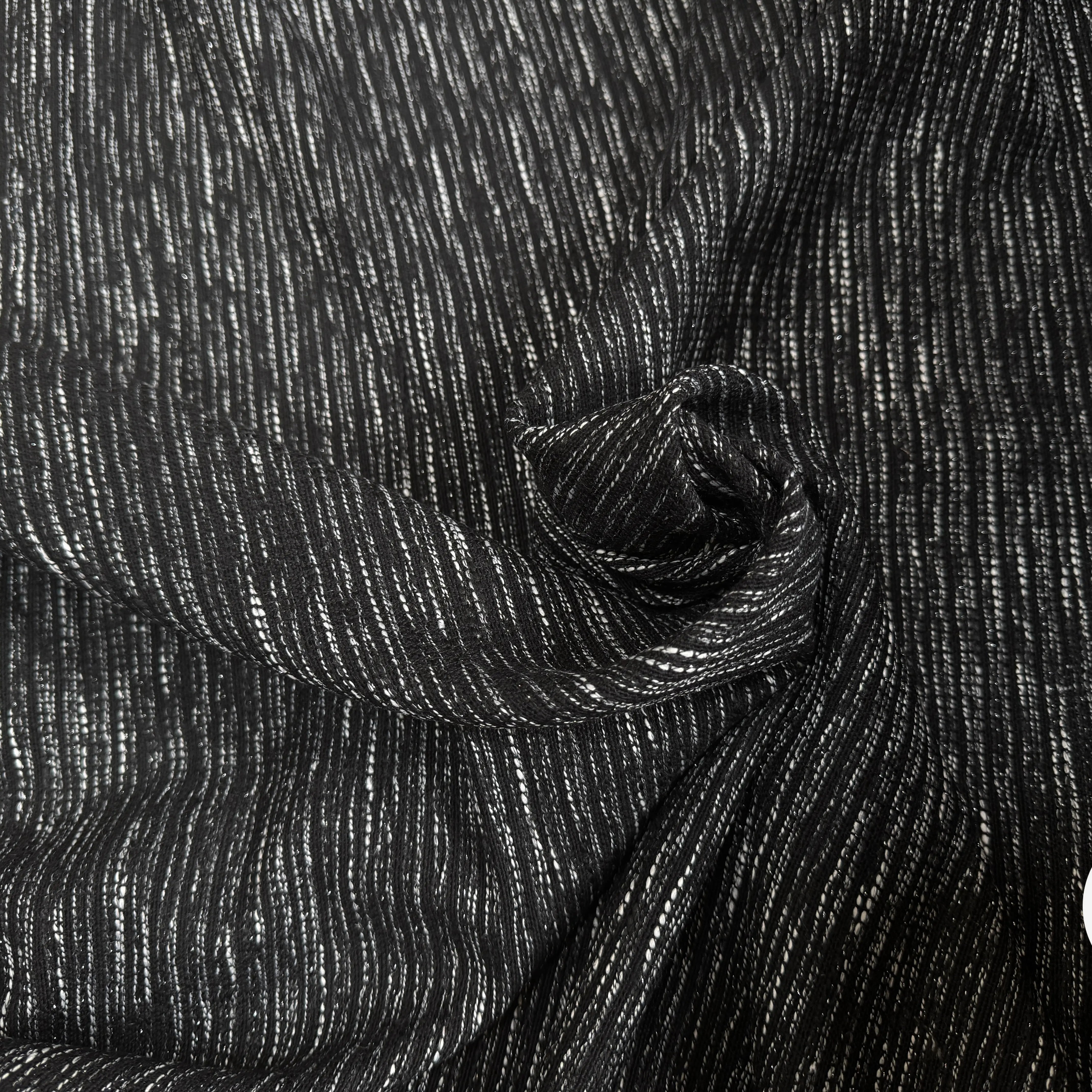 TWEED POLYESTER NOIR ET BLANC - My Little Coupon