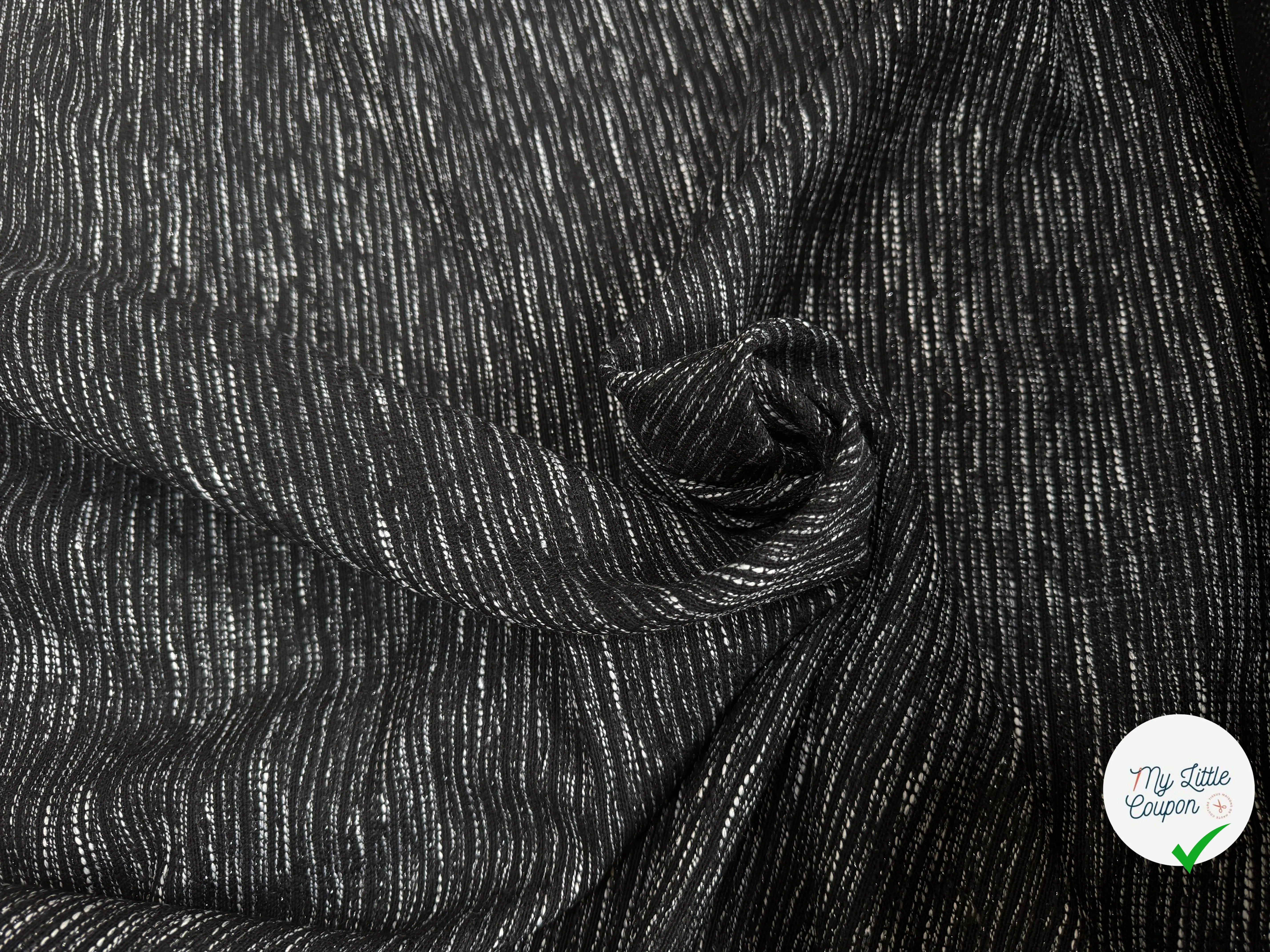 TWEED POLYESTER NOIR ET BLANC - My Little Coupon