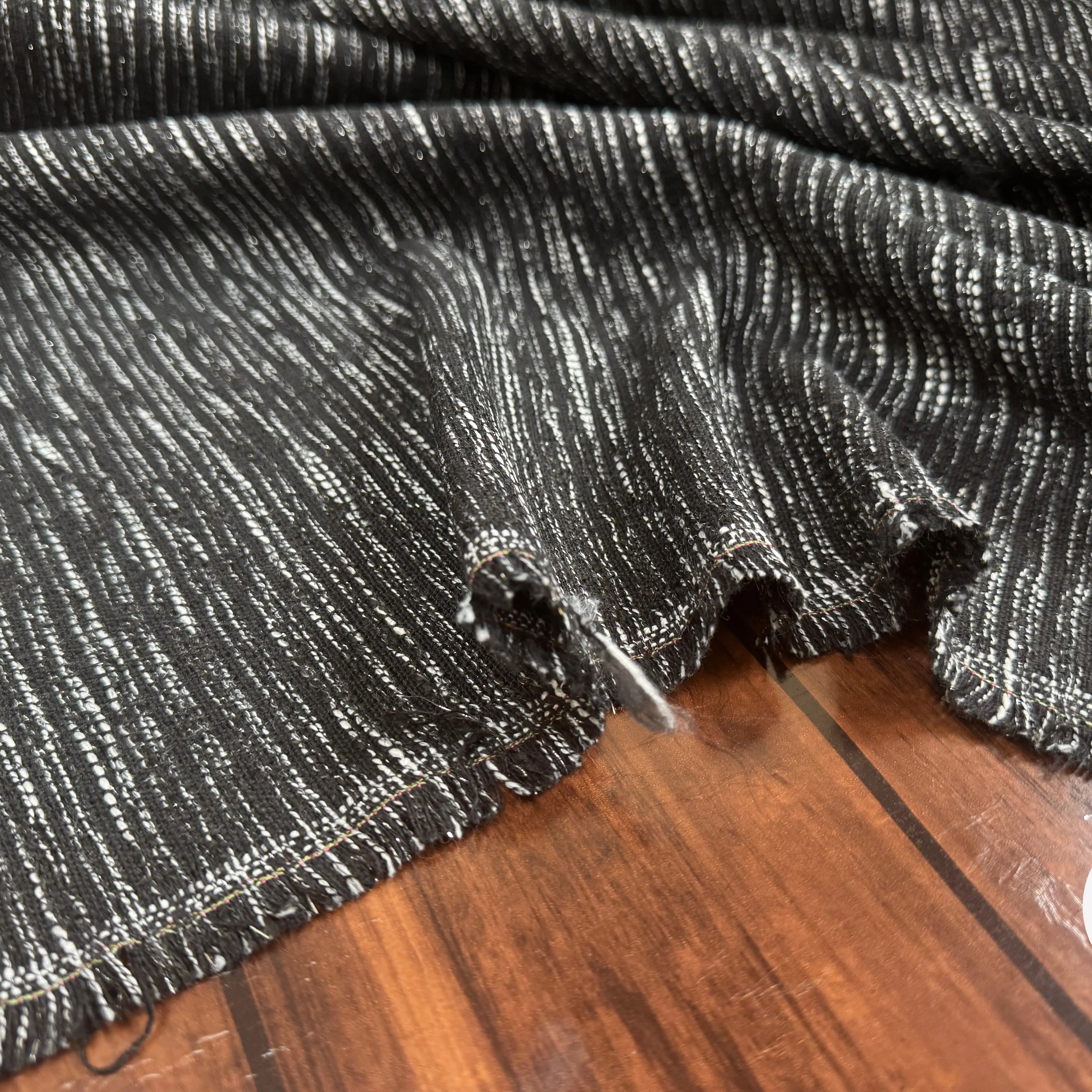 TWEED POLYESTER NOIR ET BLANC - My Little Coupon