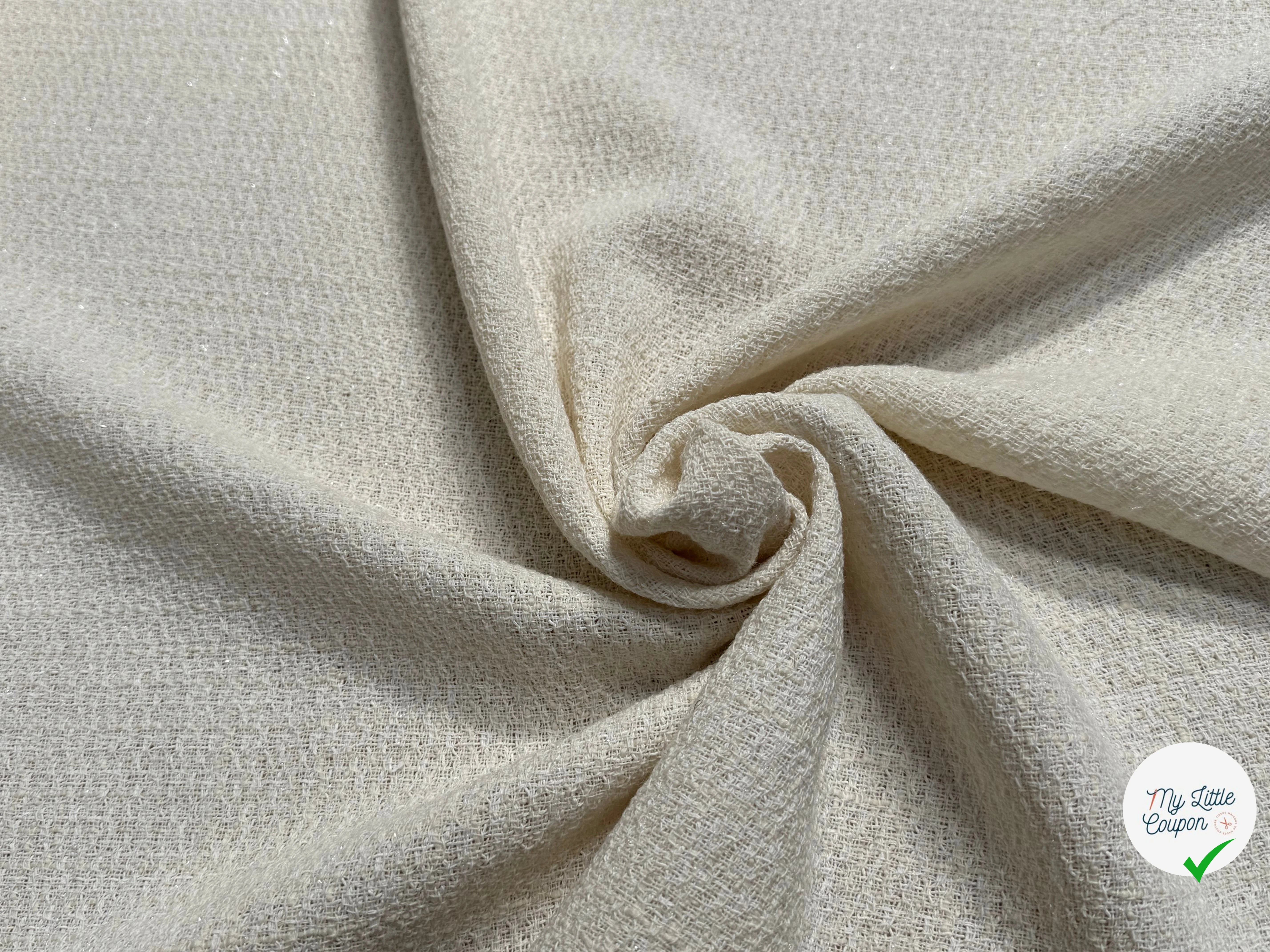 TWEED POLYLAINE BEAU TISSAGE ÉCRU 20% COTON - My Little Coupon
