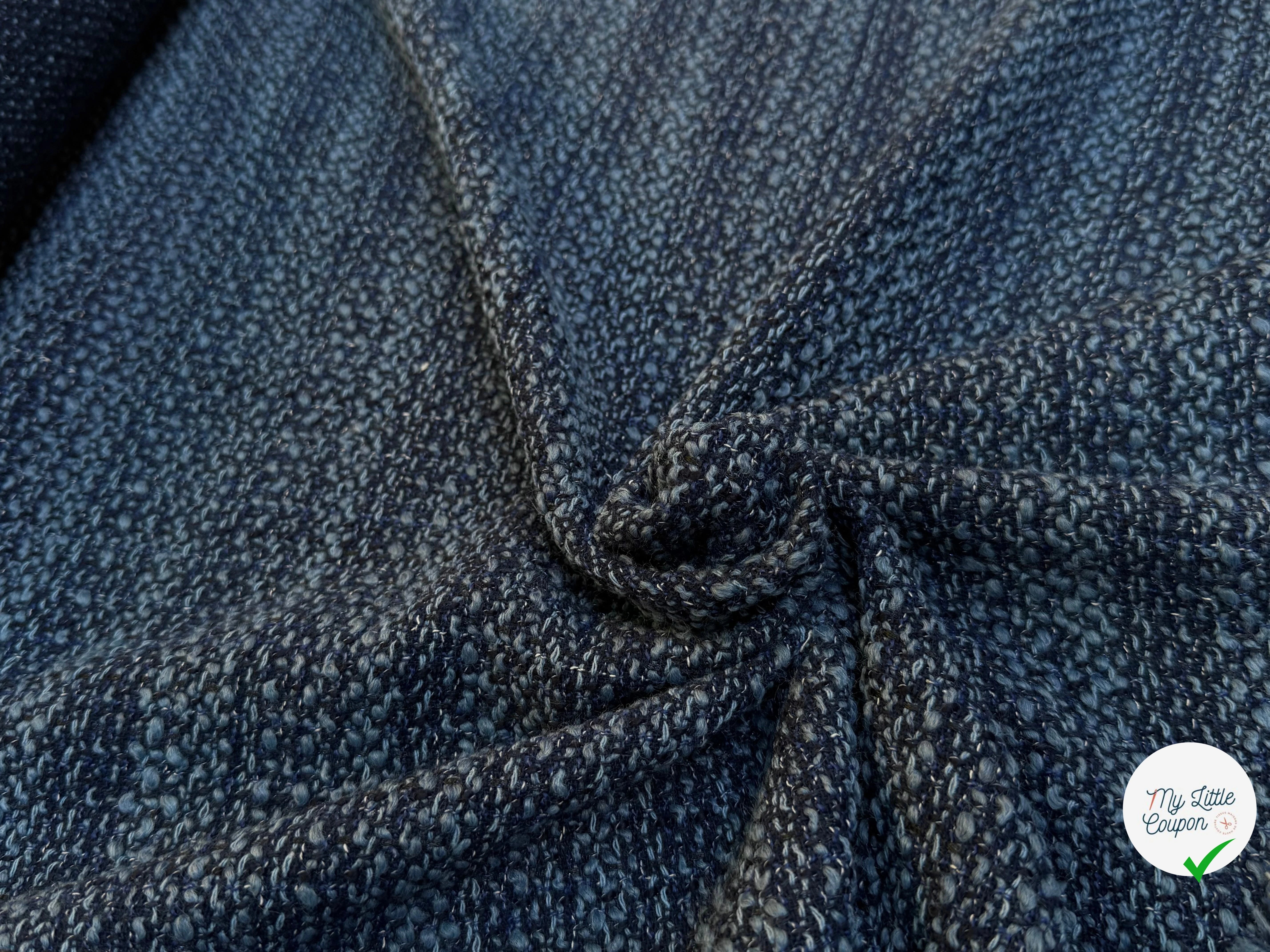 TWEED POLYLAINE CHINÉ BLEU CHIC - My Little Coupon