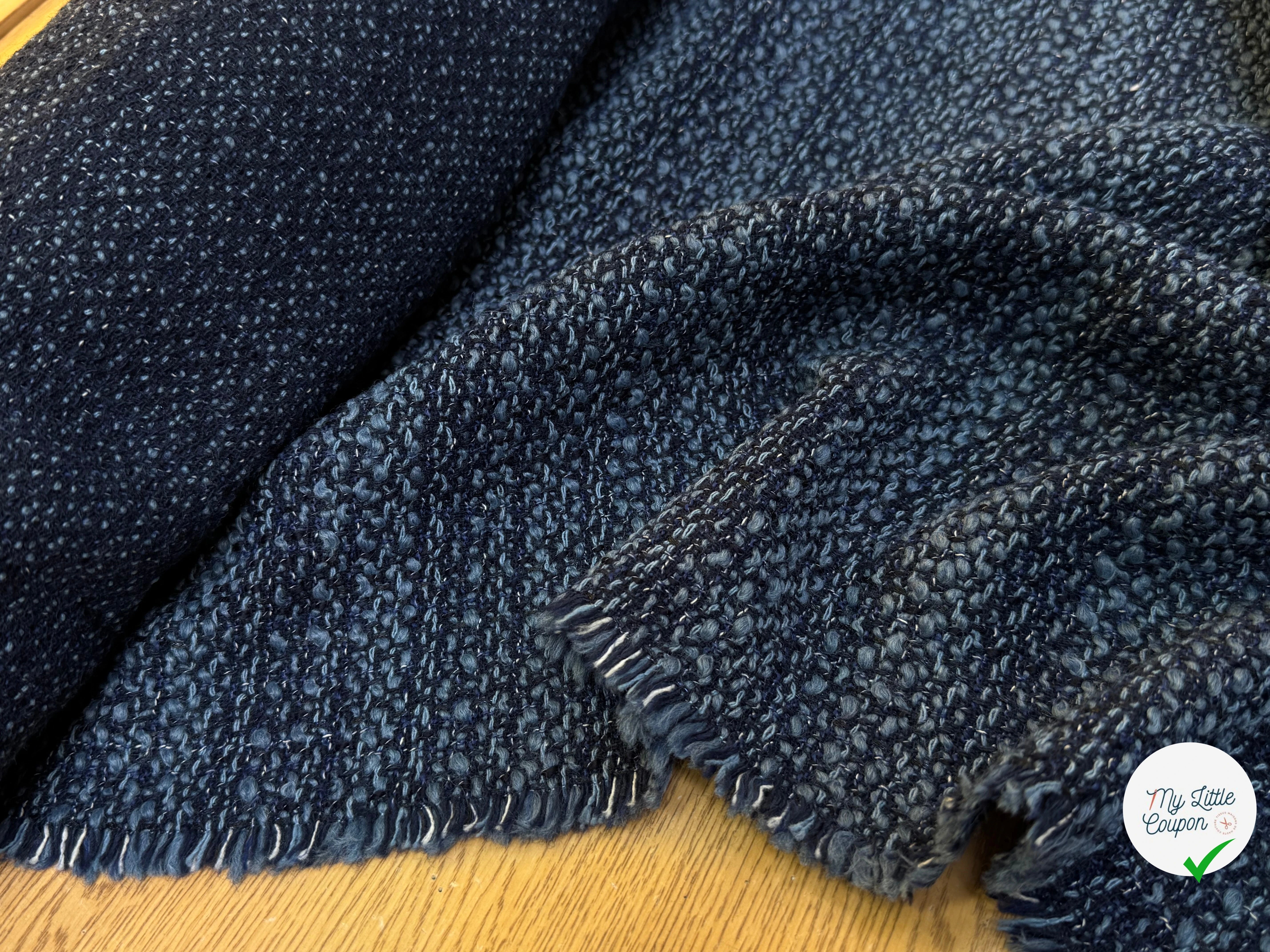 TWEED POLYLAINE CHINÉ BLEU CHIC - My Little Coupon